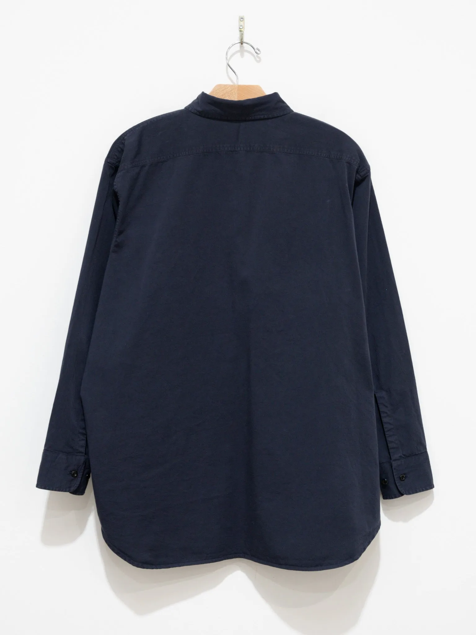 Organic Cotton High Density Satin Shirt - Navy