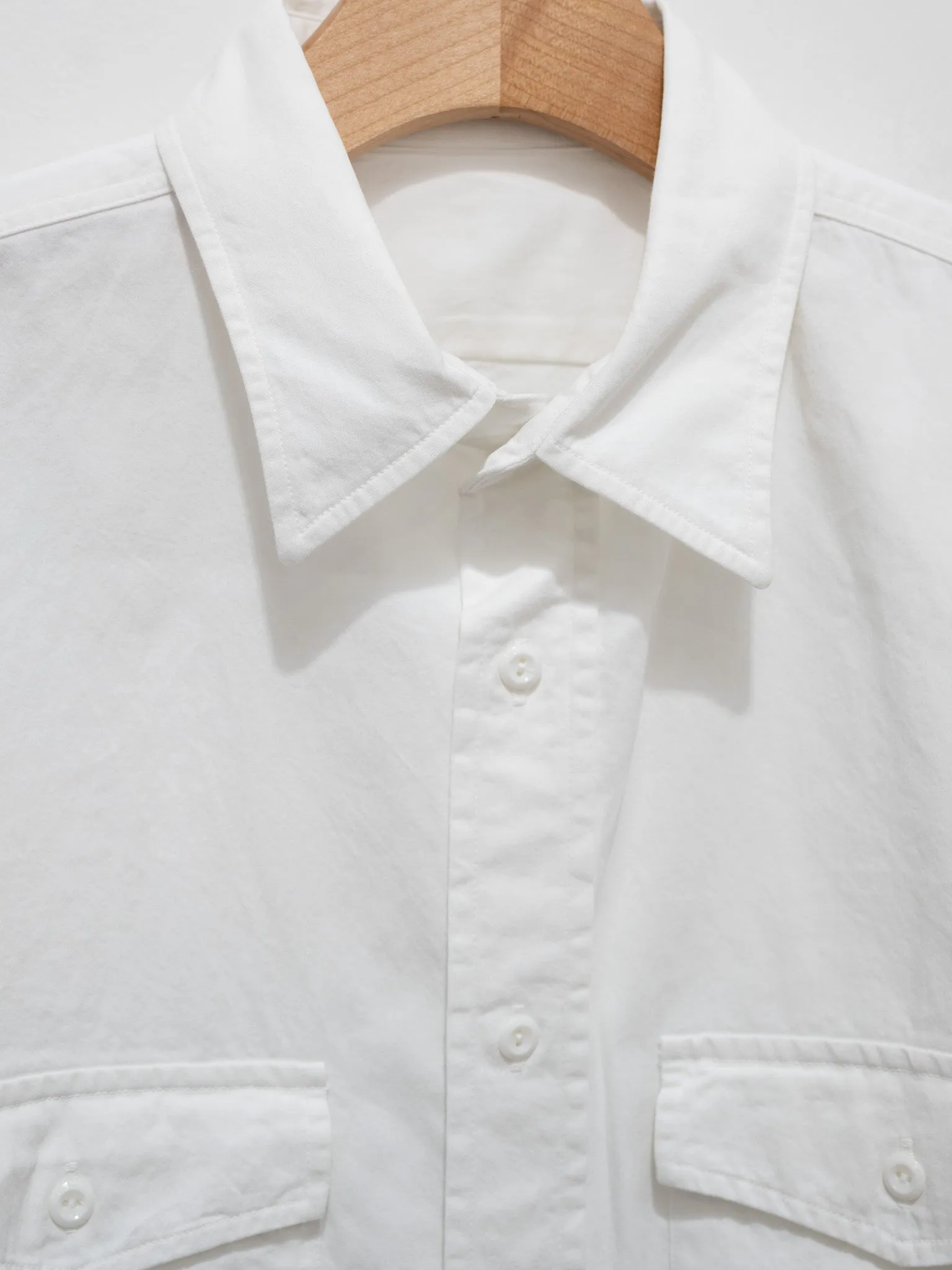 Organic Cotton High Density Satin Shirt - White