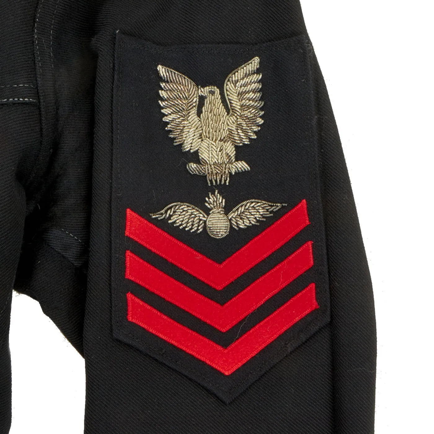 Original U.S. WWII Navy Aviation Ordnanceman First Class Dress Blue Uniform Jumper - As Seen in Book