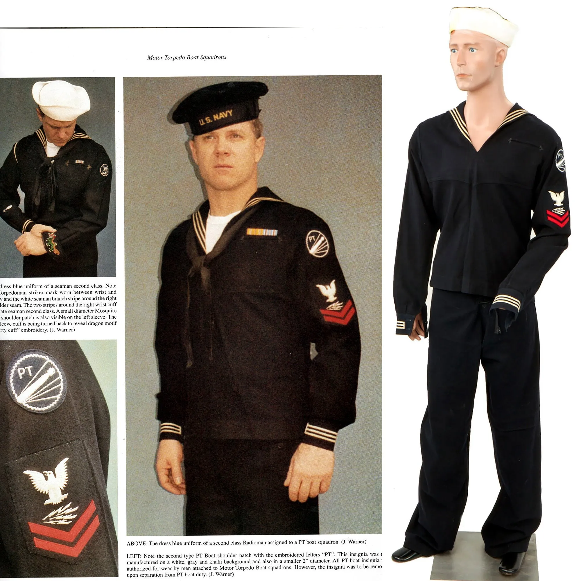 Original U.S. WWII Navy Radioman 2nd Class Assigned to PT Boat Squadron Dress Blue Uniform Jumper - As Seen in Book