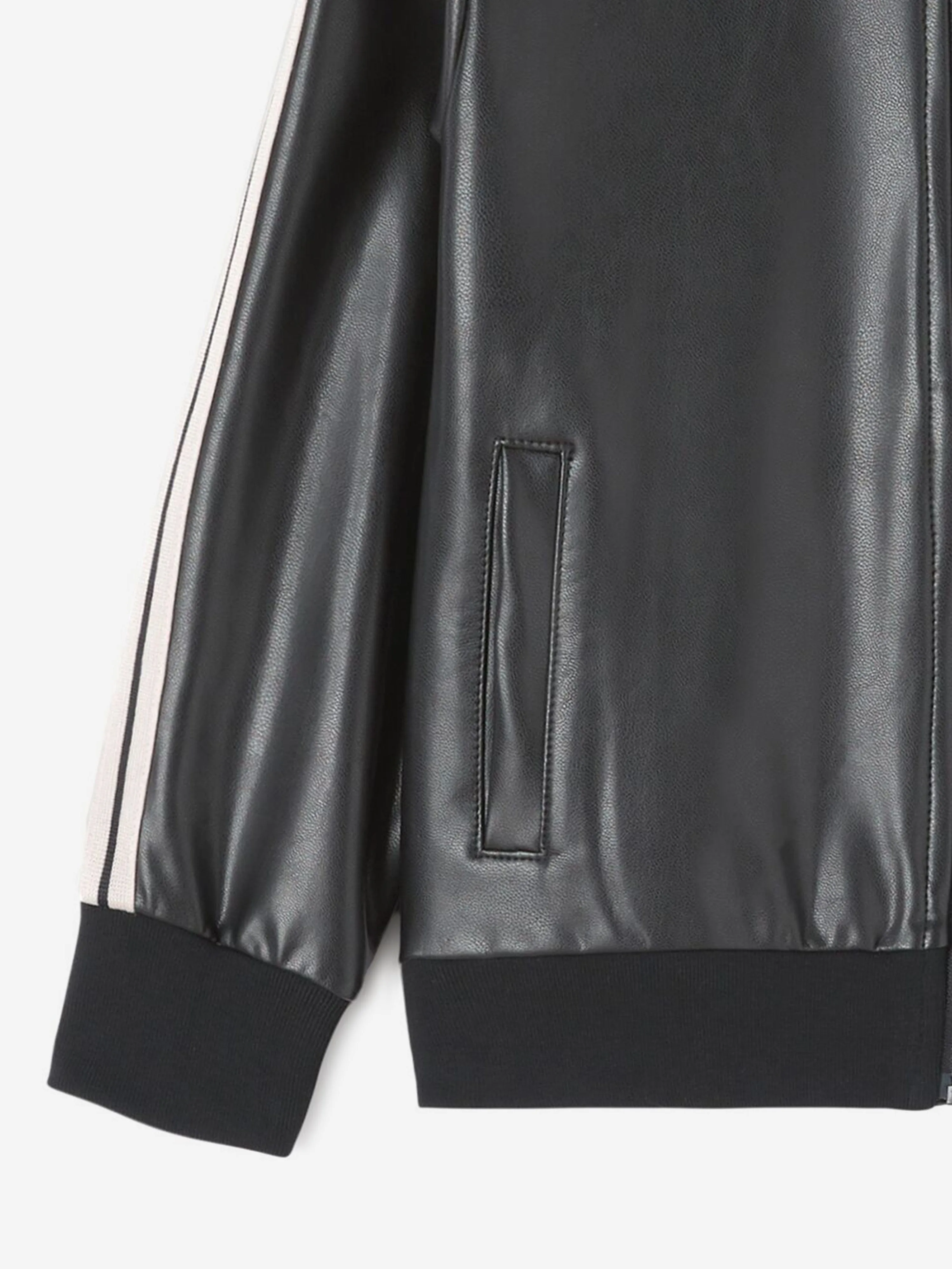 Palm Angels Girls Coated Track Jacket in Black