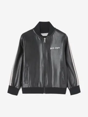 Palm Angels Girls Coated Track Jacket in Black