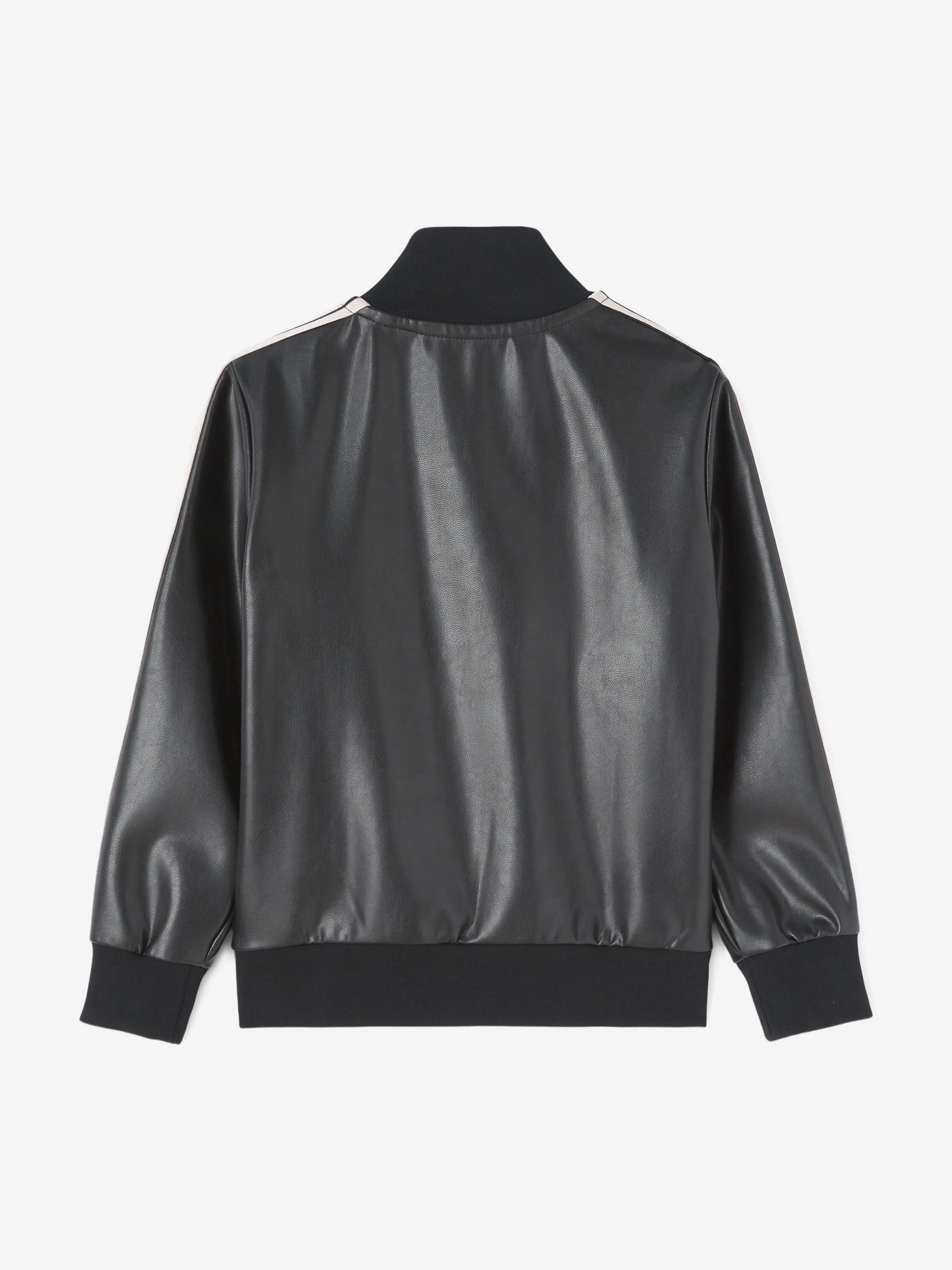 Palm Angels Girls Coated Track Jacket in Black