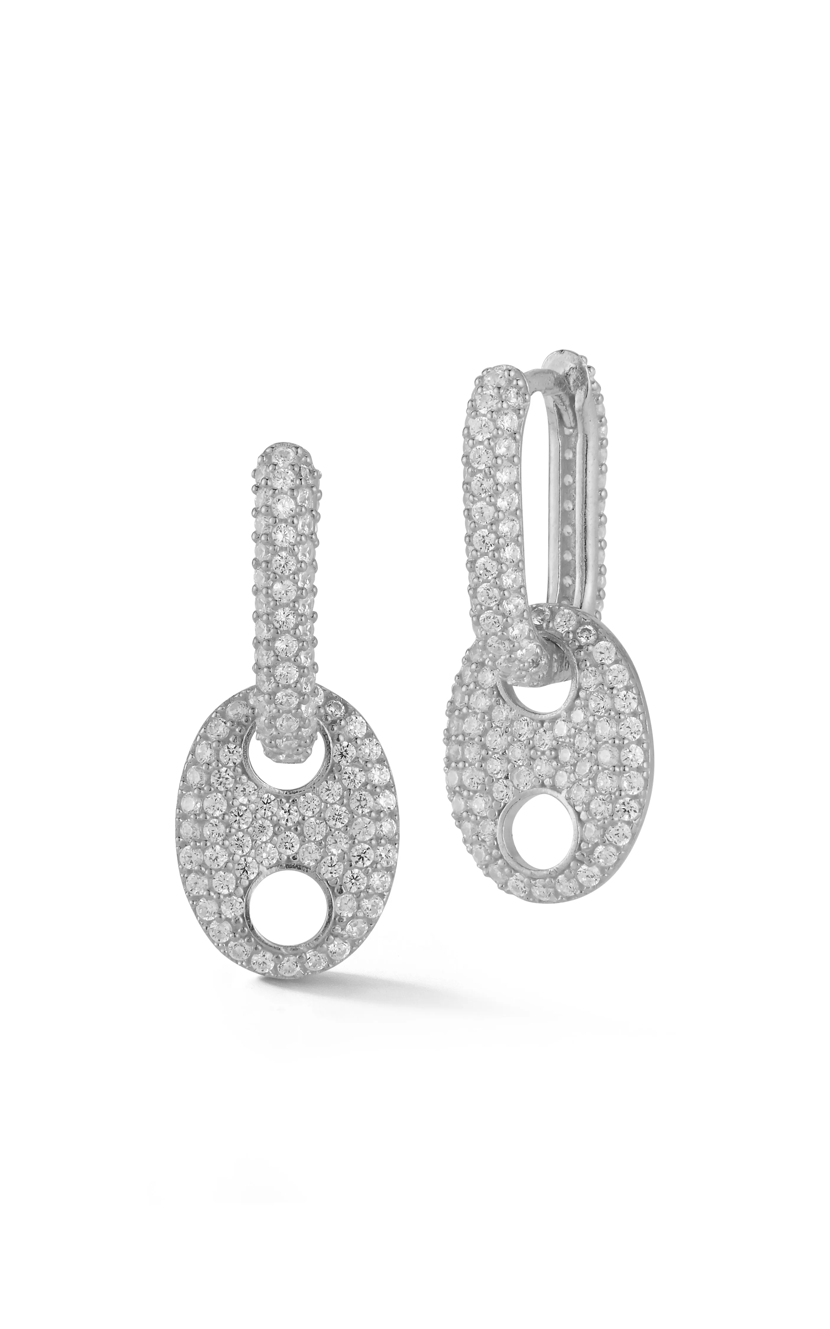 Pavé Link Huggie Earring