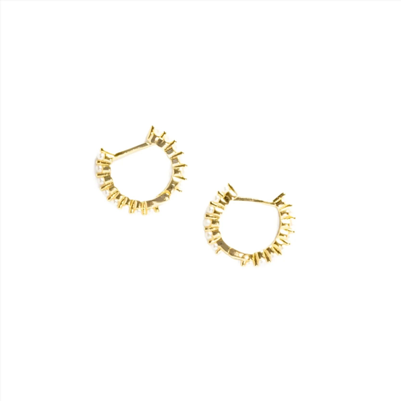 Petite Pearl Hoops Vermeil