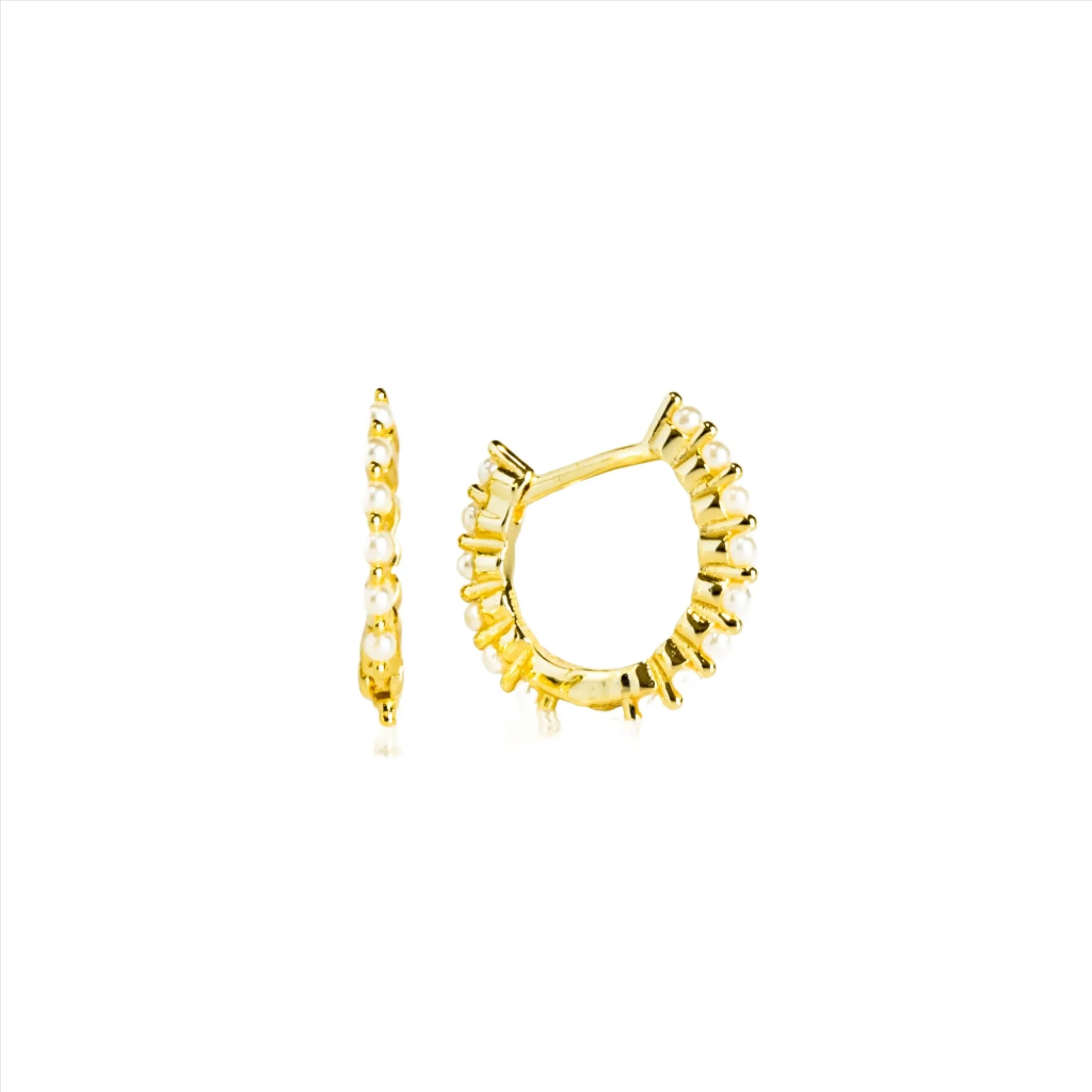 Petite Pearl Hoops Vermeil