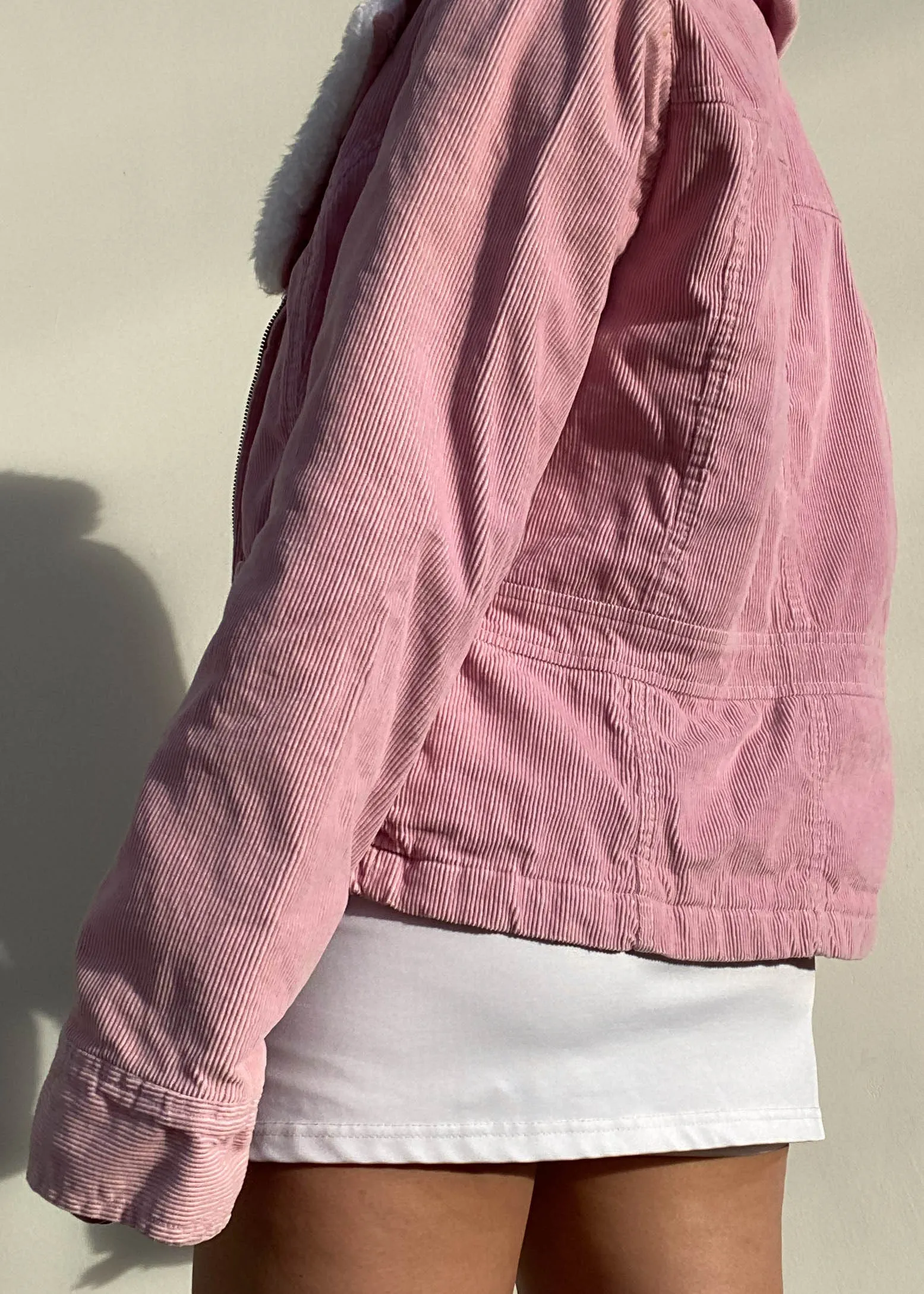 Pink Corduroy & Sherpa Jacket (M)