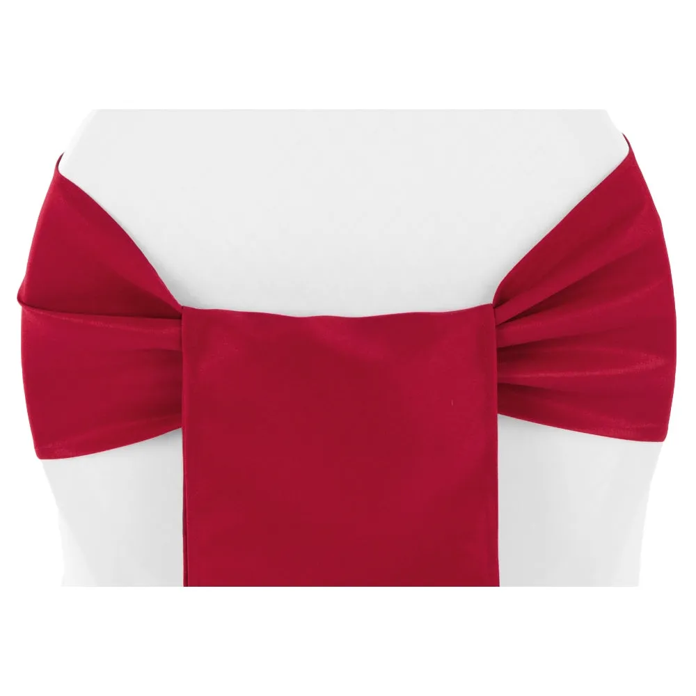 Polyester Chair Sash/Tie - Apple Red