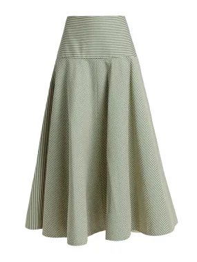 Poppy striped poplin maxi skirt