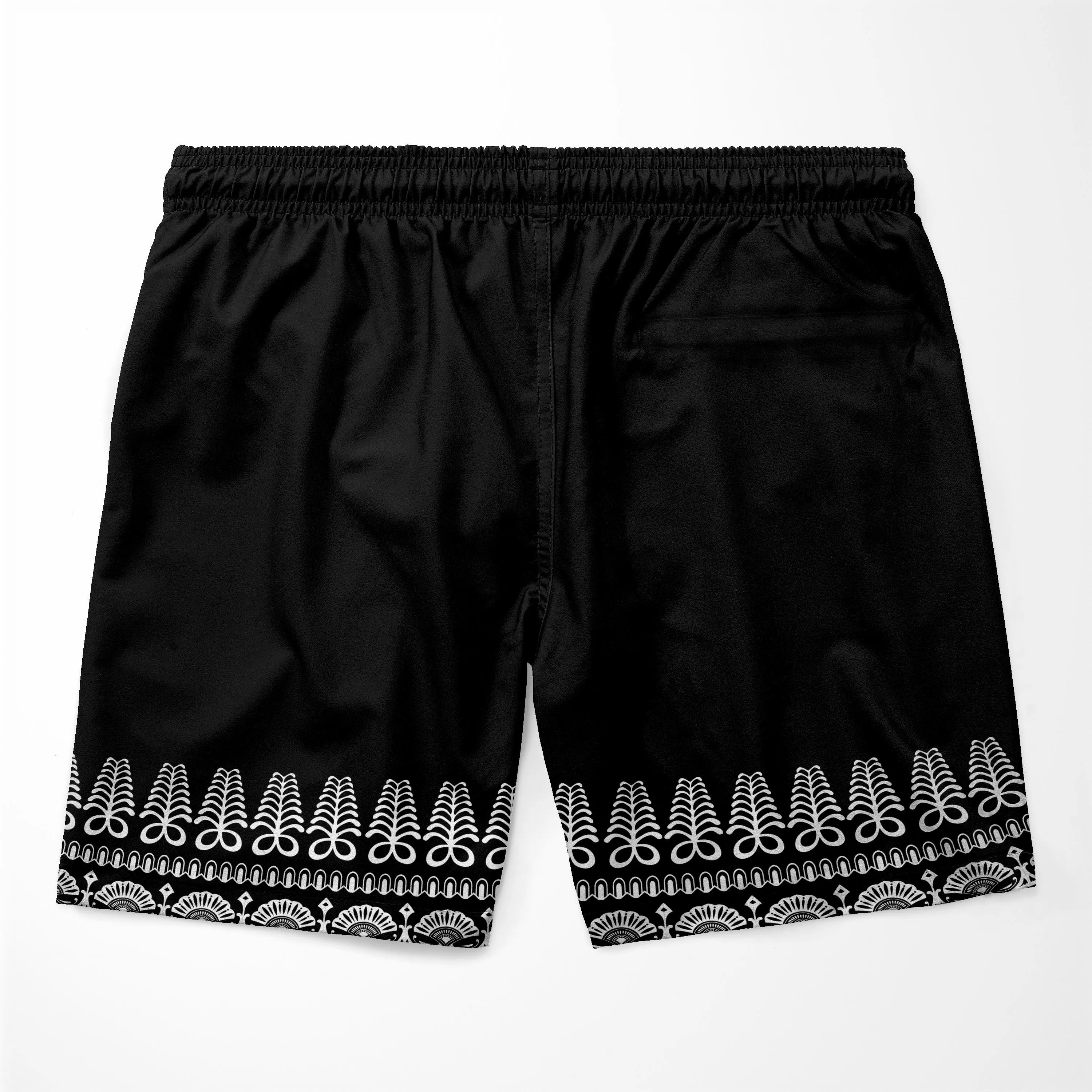 Printed Silver Dashiki Shorts