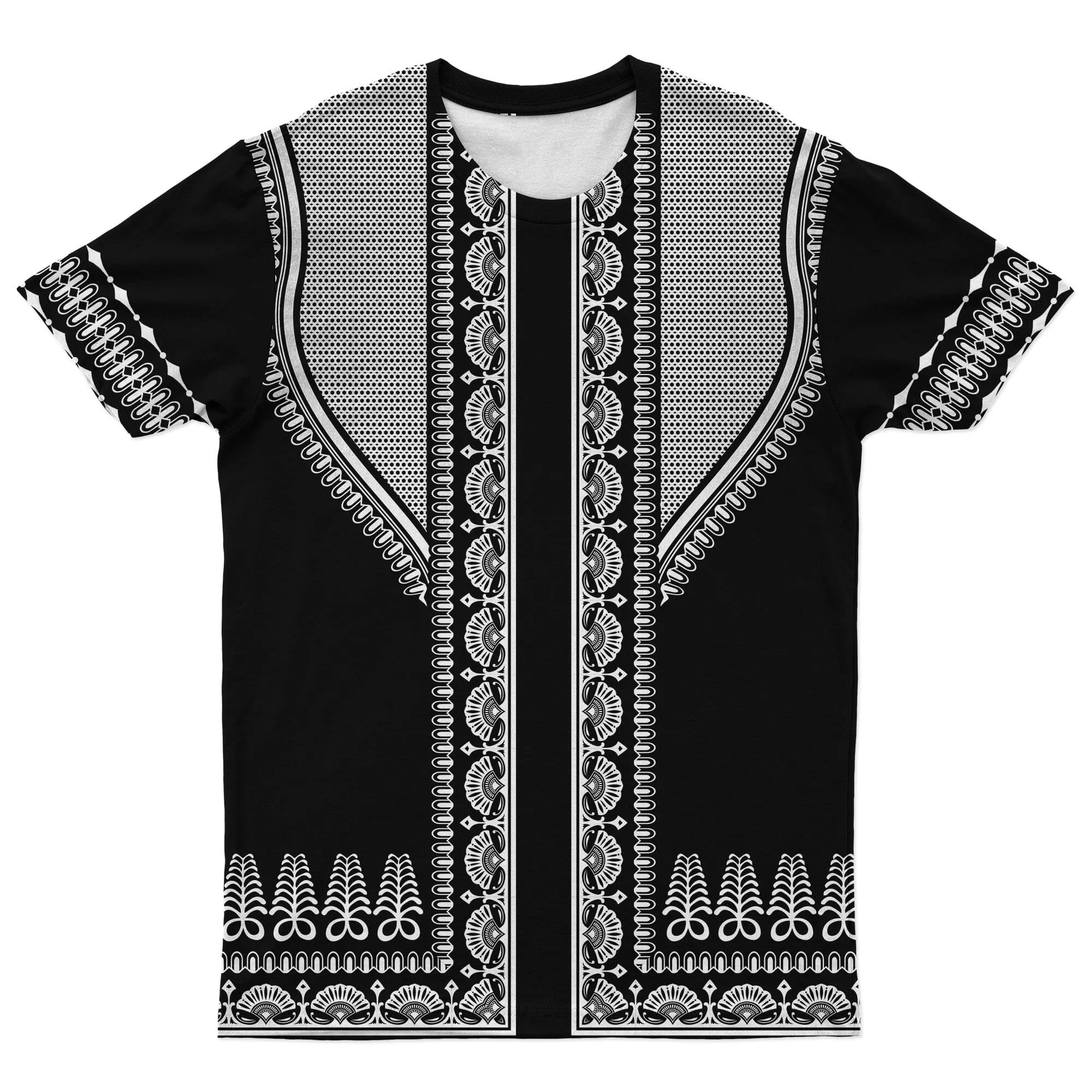 Printed Silver Dashiki T-shirt and Shorts Set