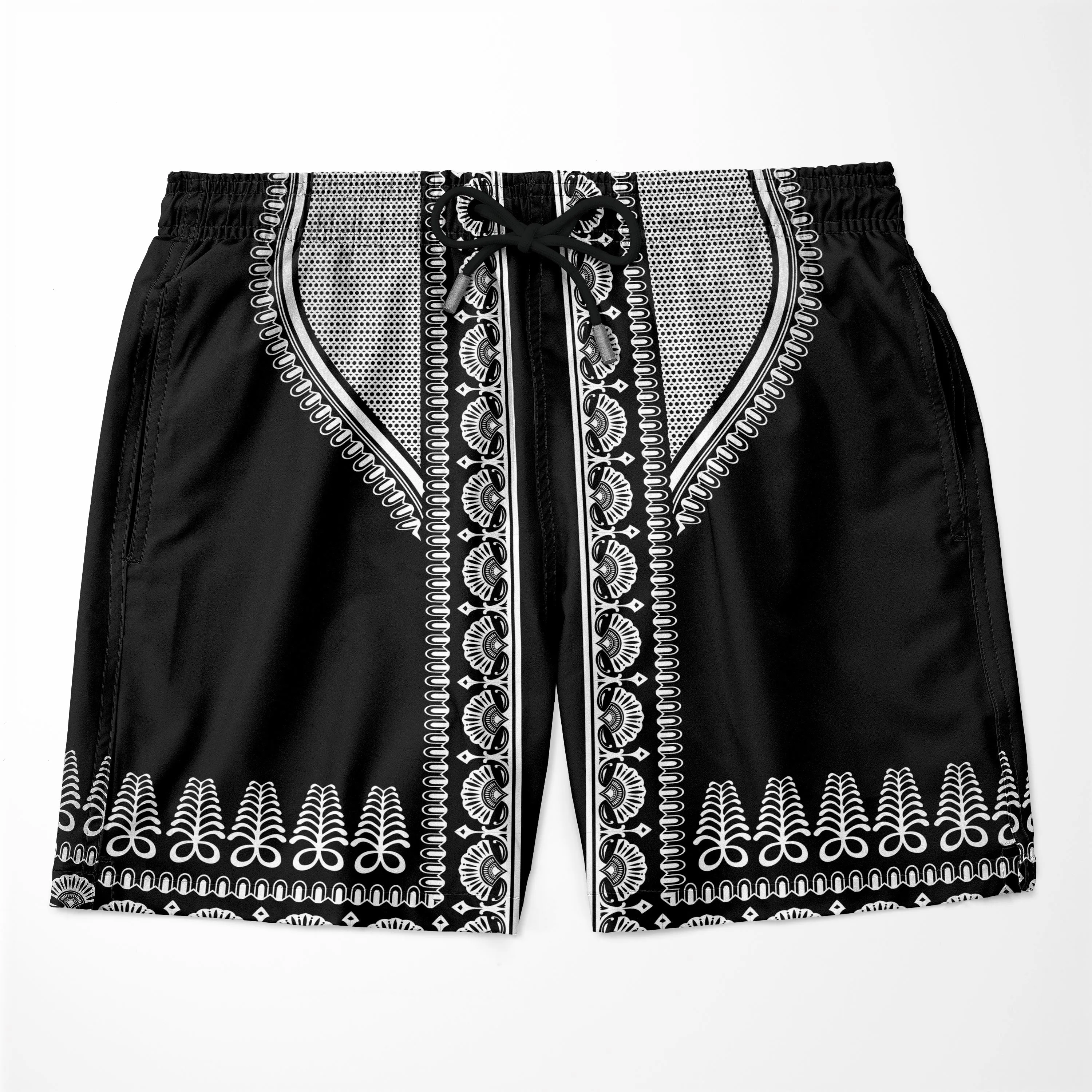 Printed Silver Dashiki T-shirt and Shorts Set