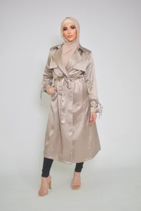 Pristine Satin Trench