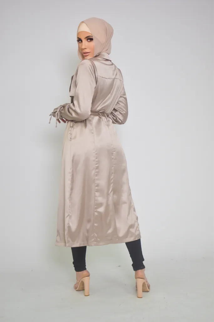 Pristine Satin Trench