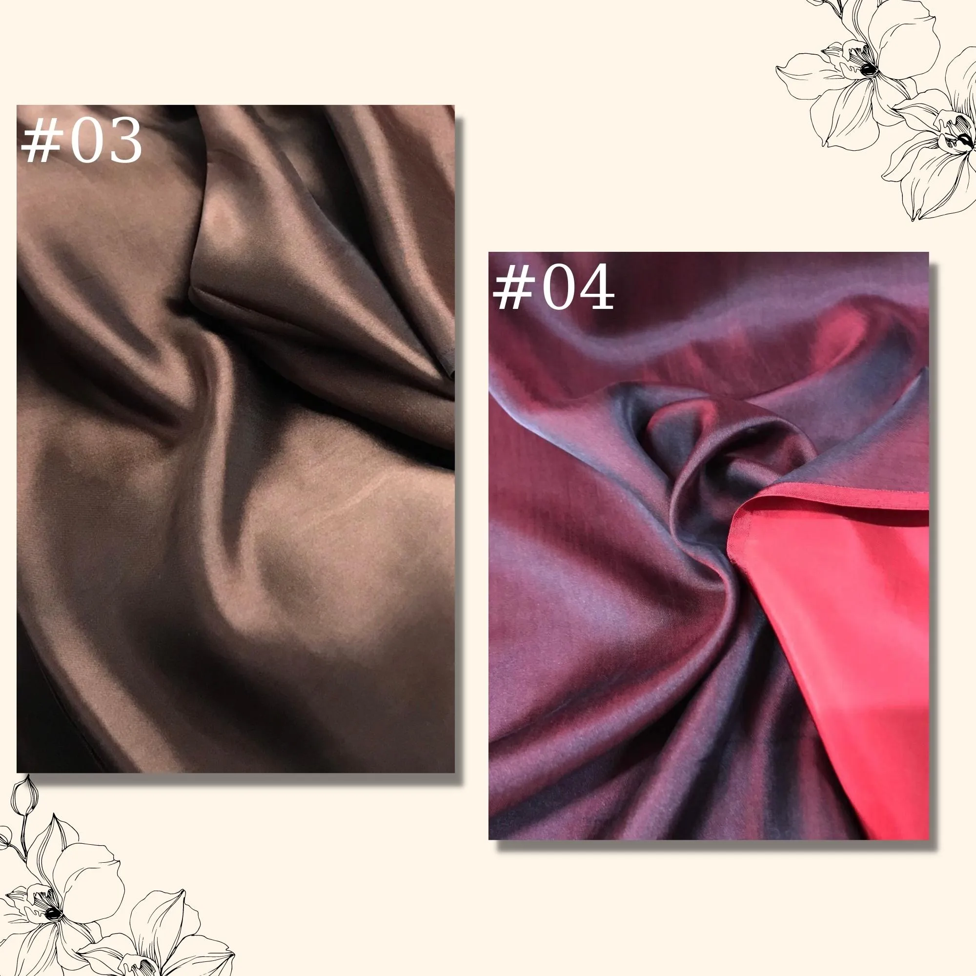 PURE MULBERRY SILK fabric by the yard – Satin silk fabric – 19mm - Silk apparel fabric - Gift for women - Sewing clothes