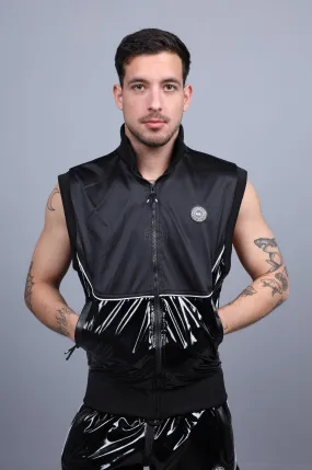 PVC 24 Tracksuit Sleeveless Jacket - Black