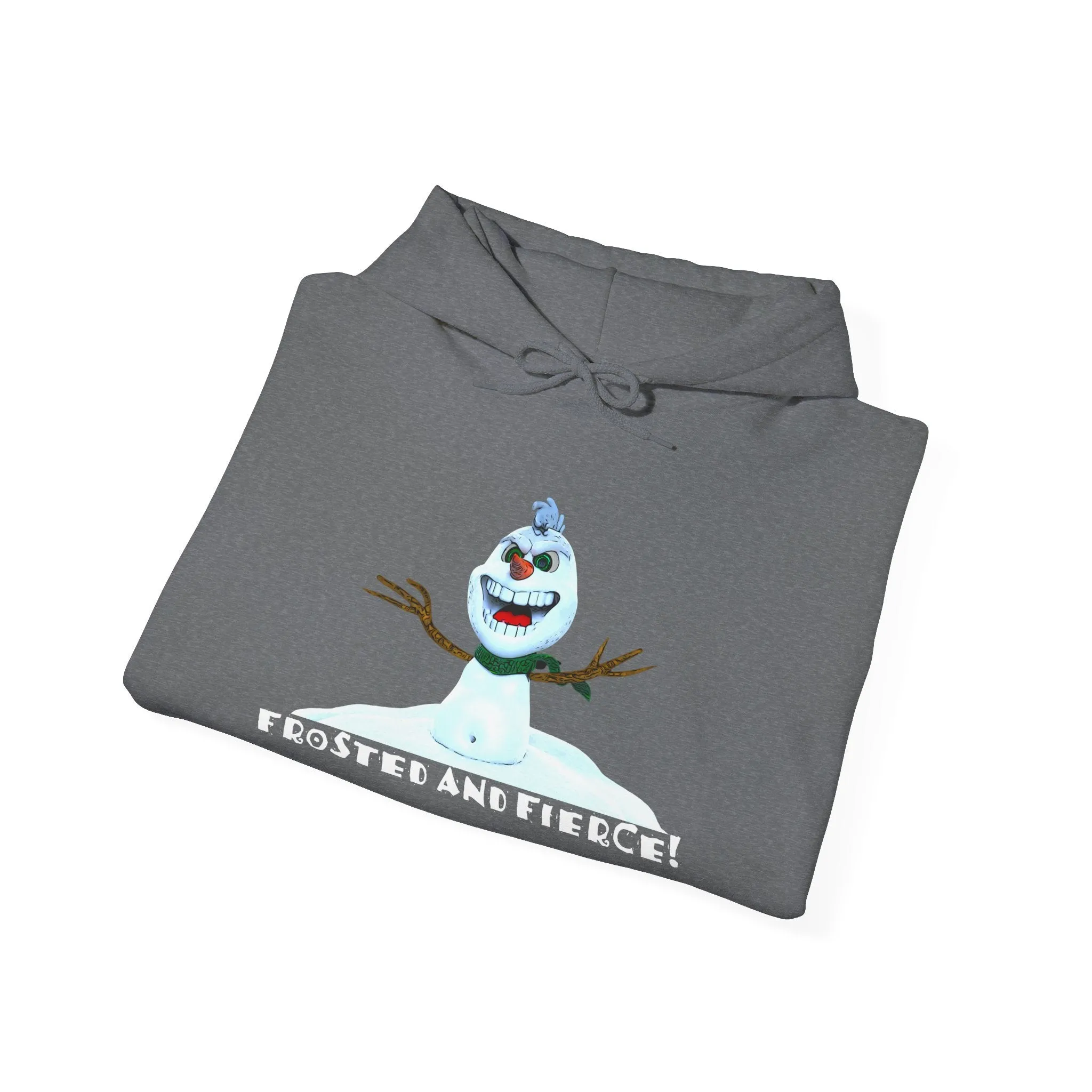 "Frosted and Fierce" Crazy Snowman Unisex Heavy Blend™ Hooded Sweatshirt