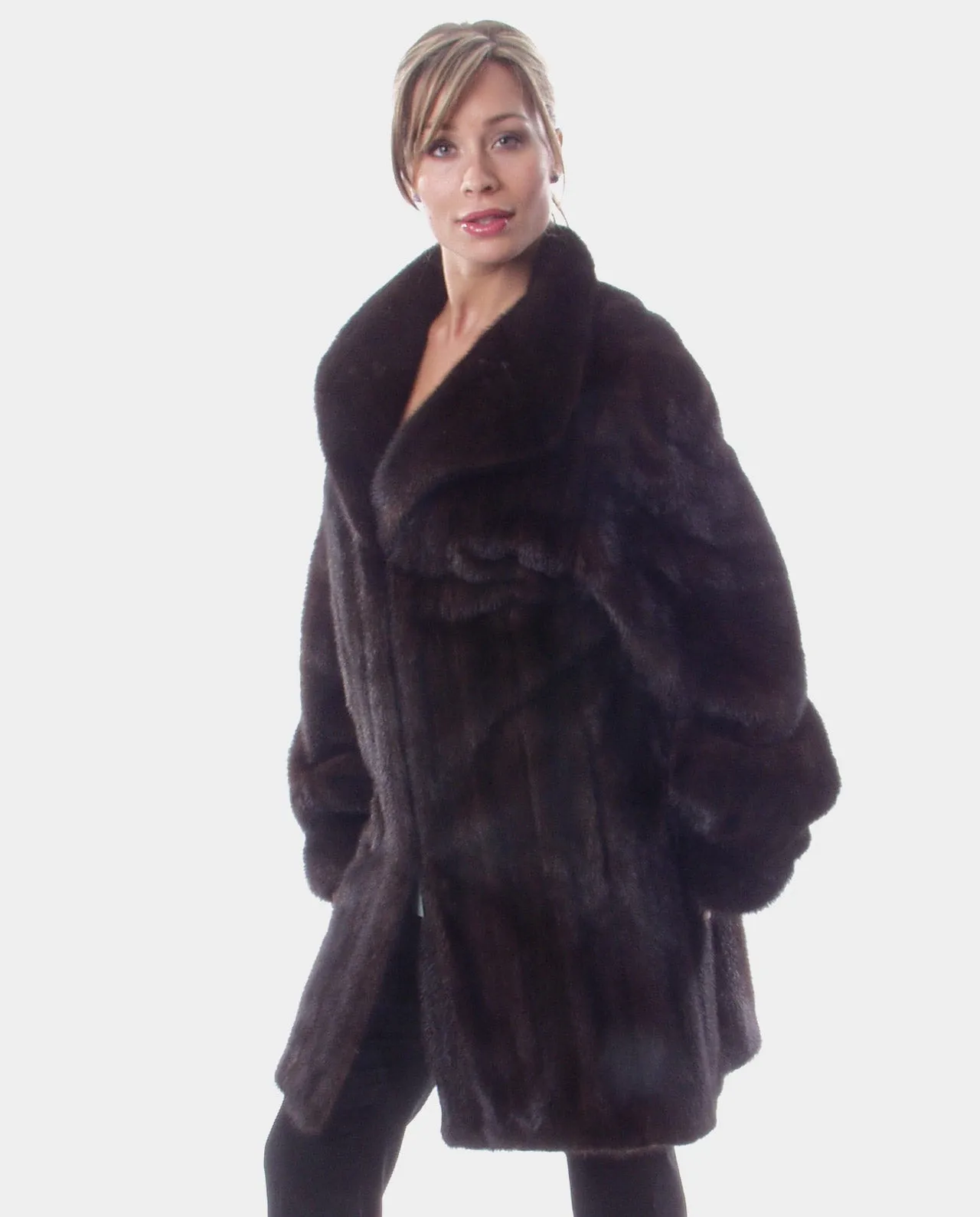 Ranch Mink Fur 3/4 Coat