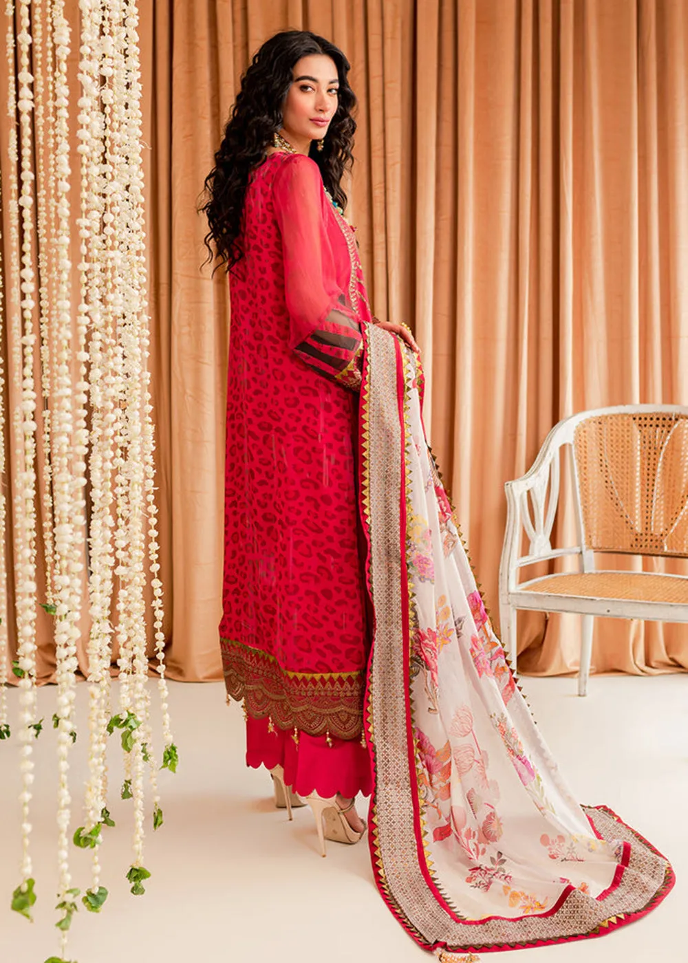 Red Chiffon Suit - Vasal Formals ’23 By Charizma | VSL-03