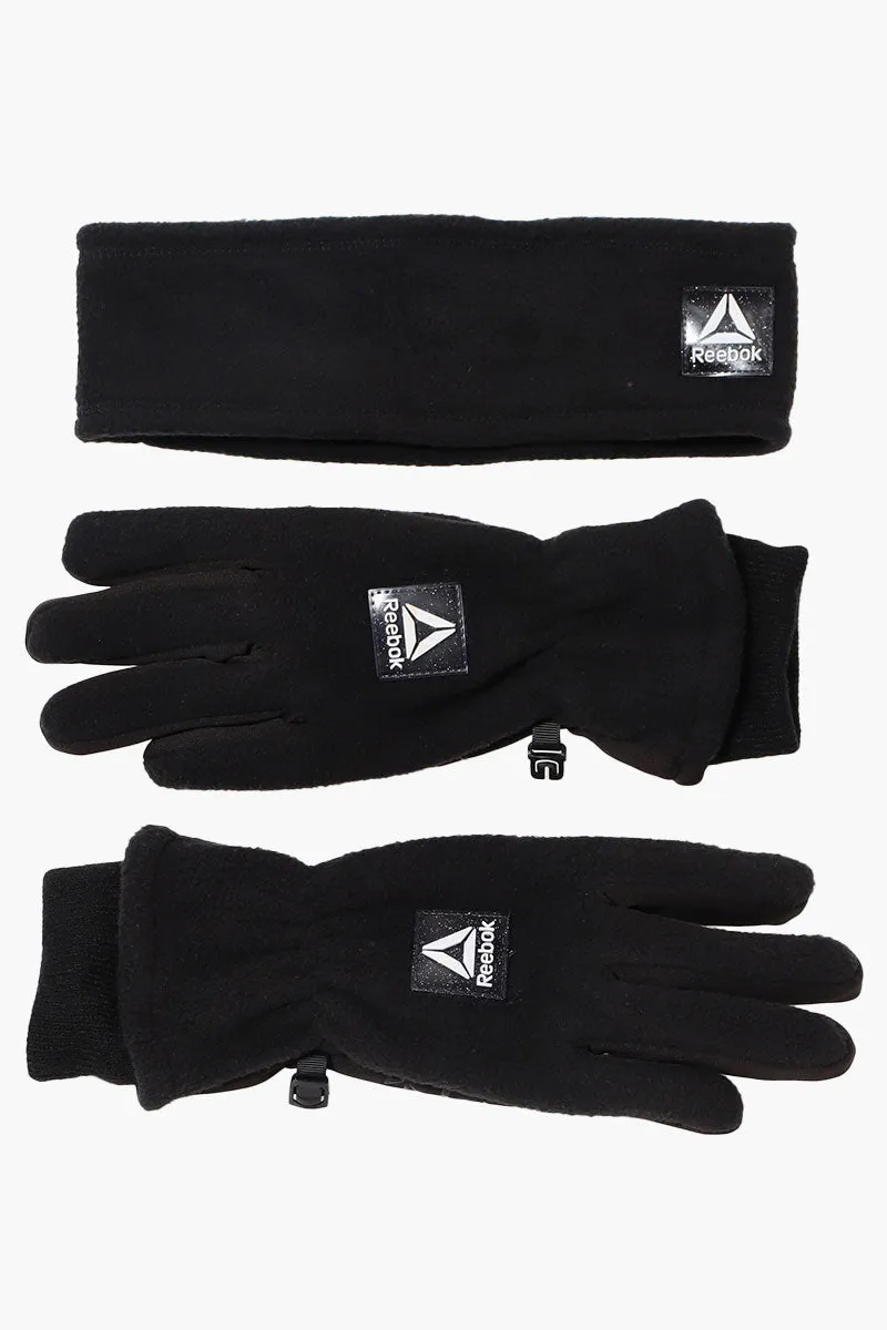 Reebok Solid Headband Glove Set - Black