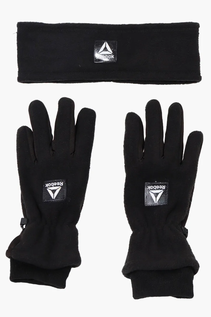 Reebok Solid Headband Glove Set - Black