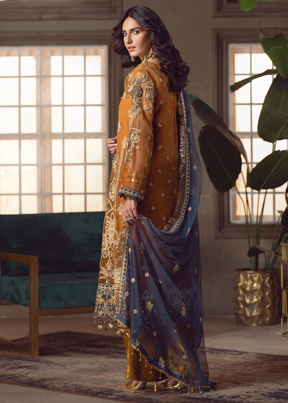 Rust Pakistani Palazzo Suit | Emaan Adeel | Le Festa Formal Edit 7 | LF-706