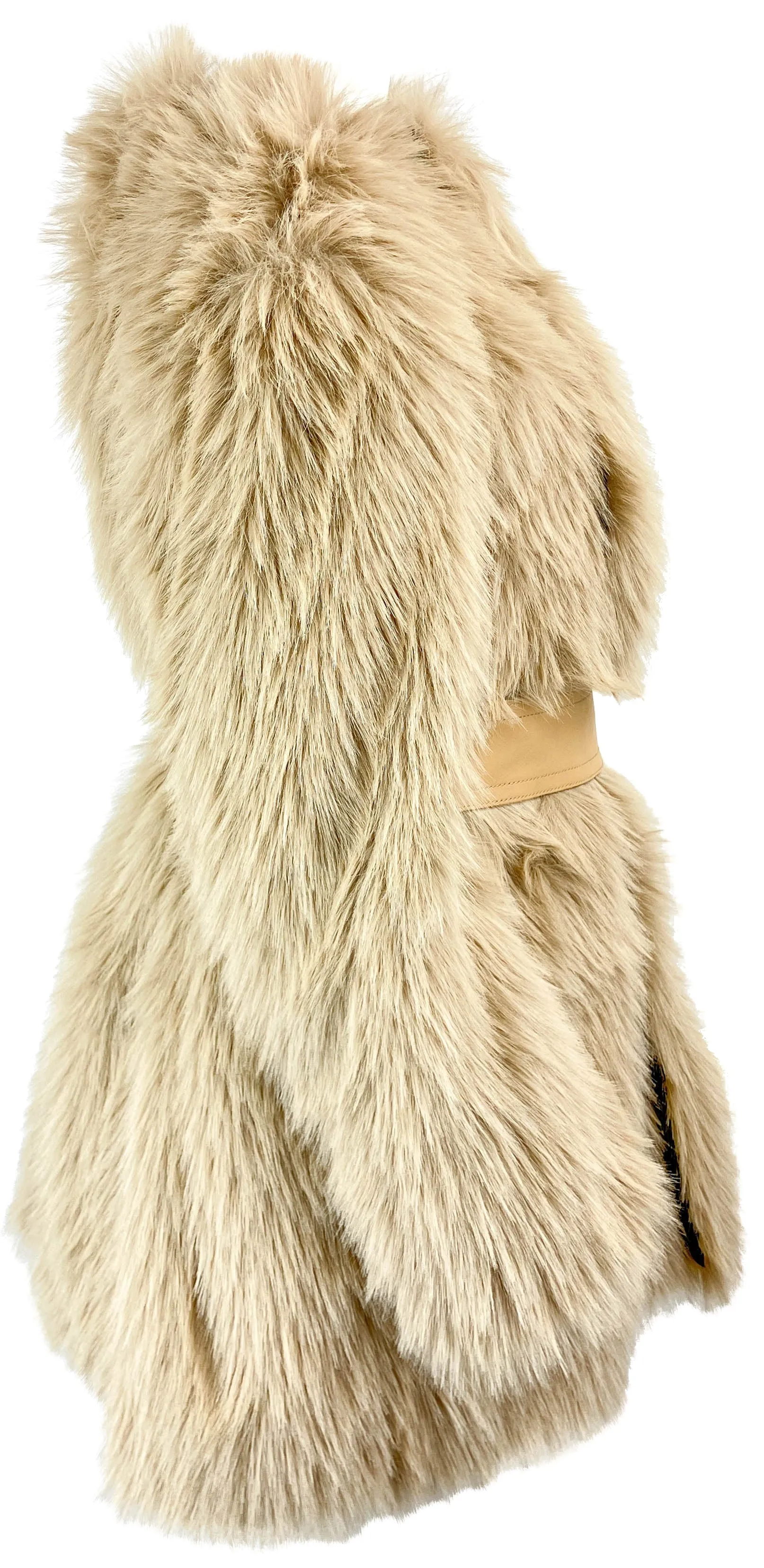 Sacai Faux Fur Coat in Beige