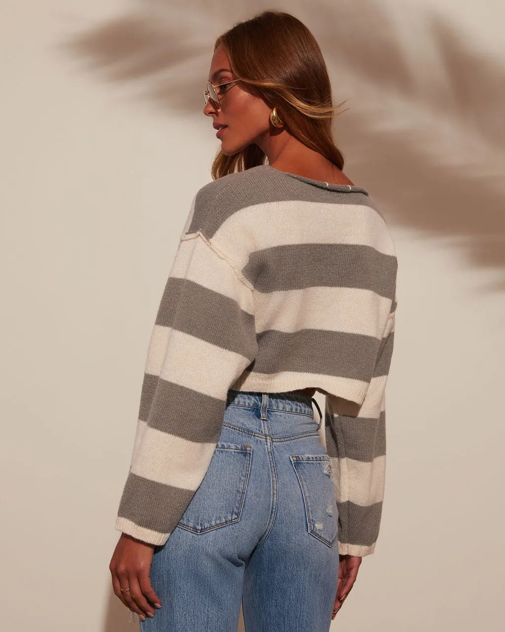 Saturday Morning Striped Crop Sweater