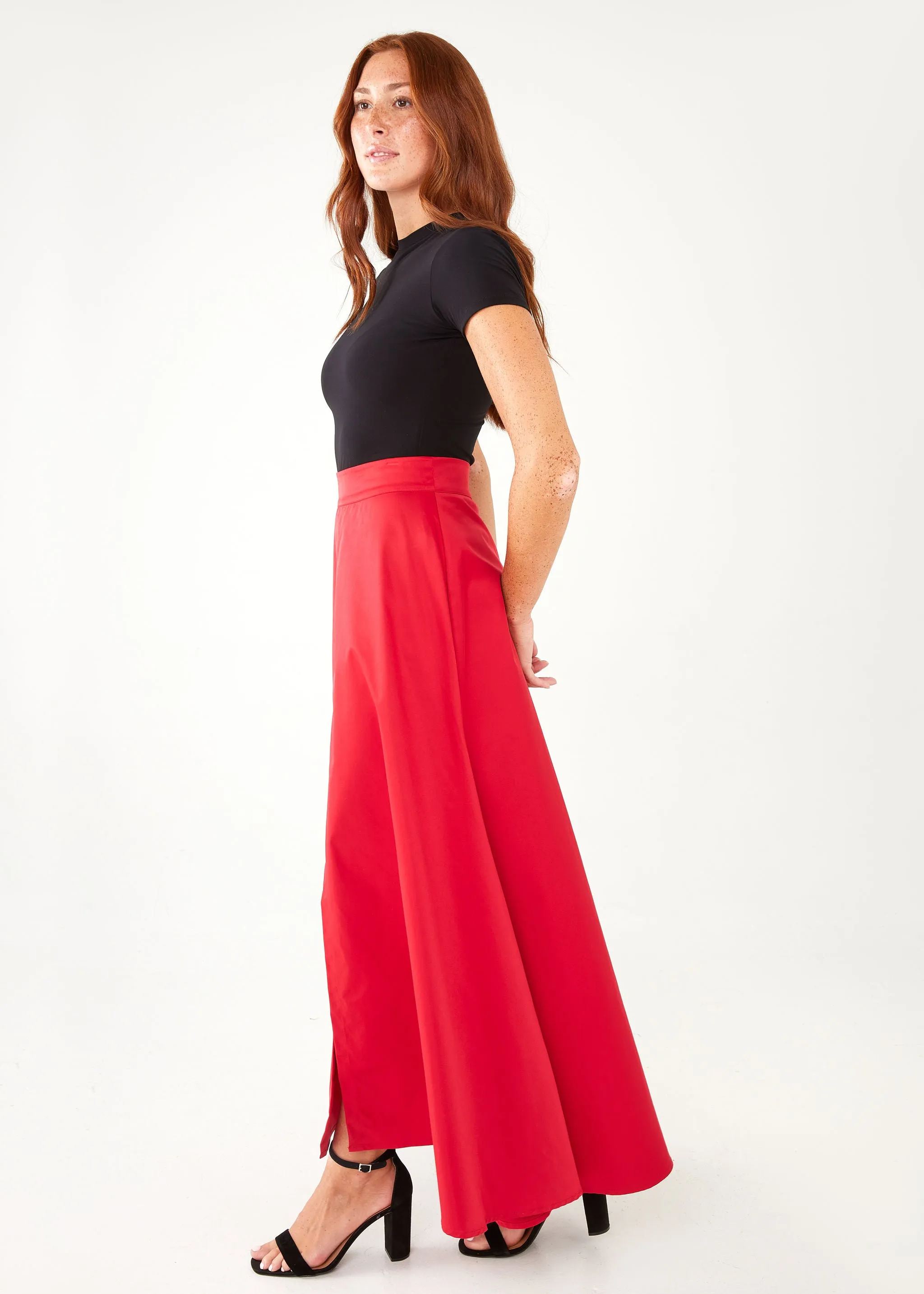 Savannah Skirt Red Duchess Satin