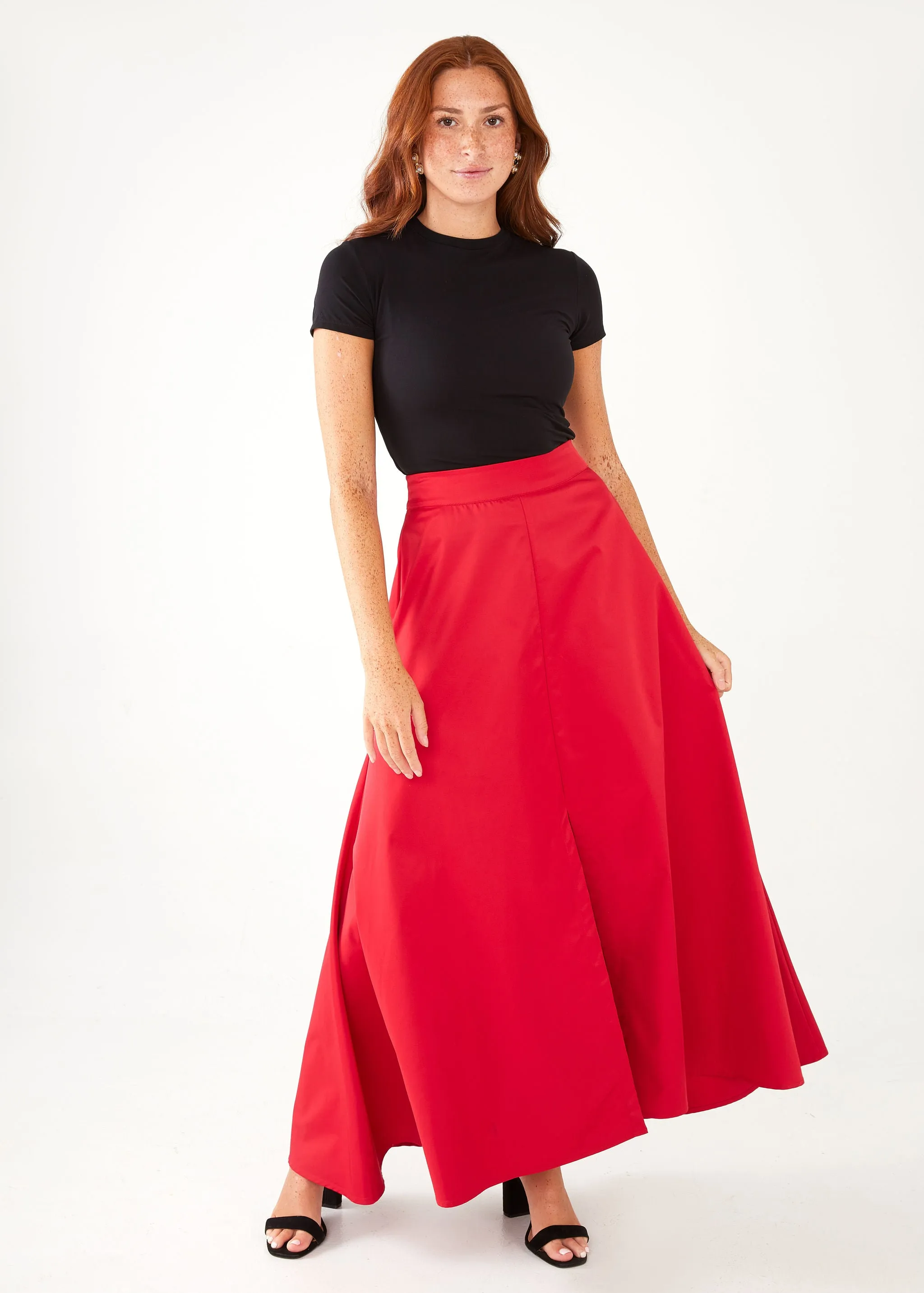 Savannah Skirt Red Duchess Satin