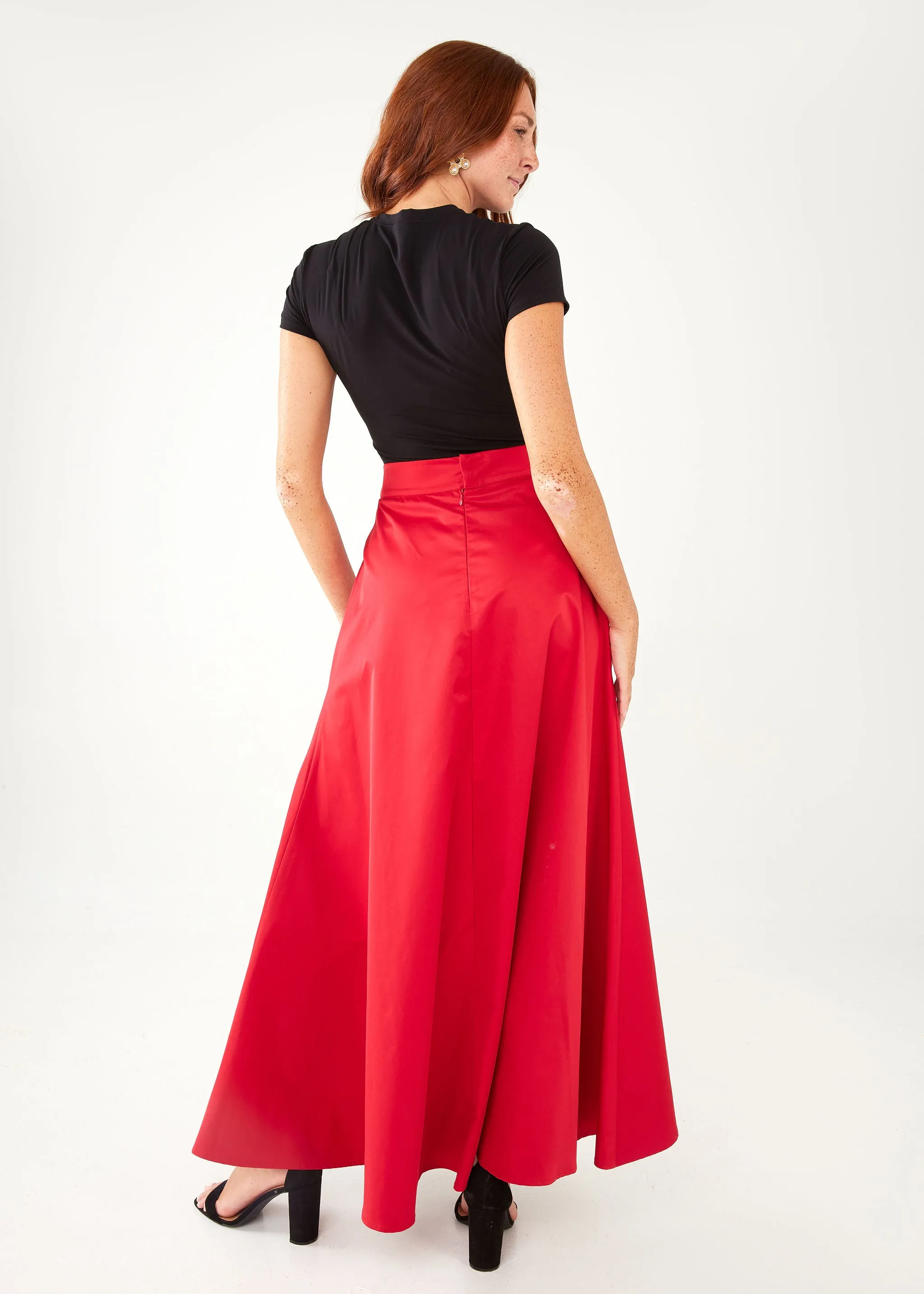 Savannah Skirt Red Duchess Satin