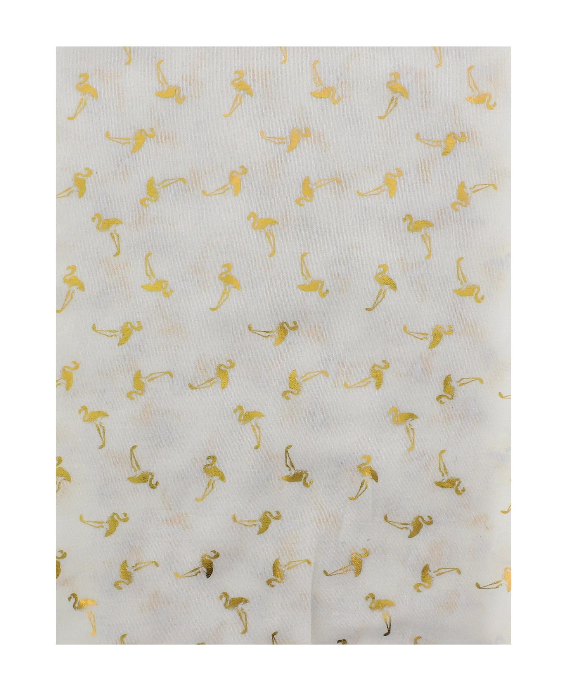 Scarf with Gold Foil Flamingos