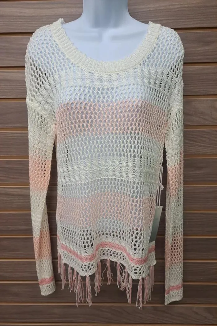 See Thru Crocheted Fringed Sweater