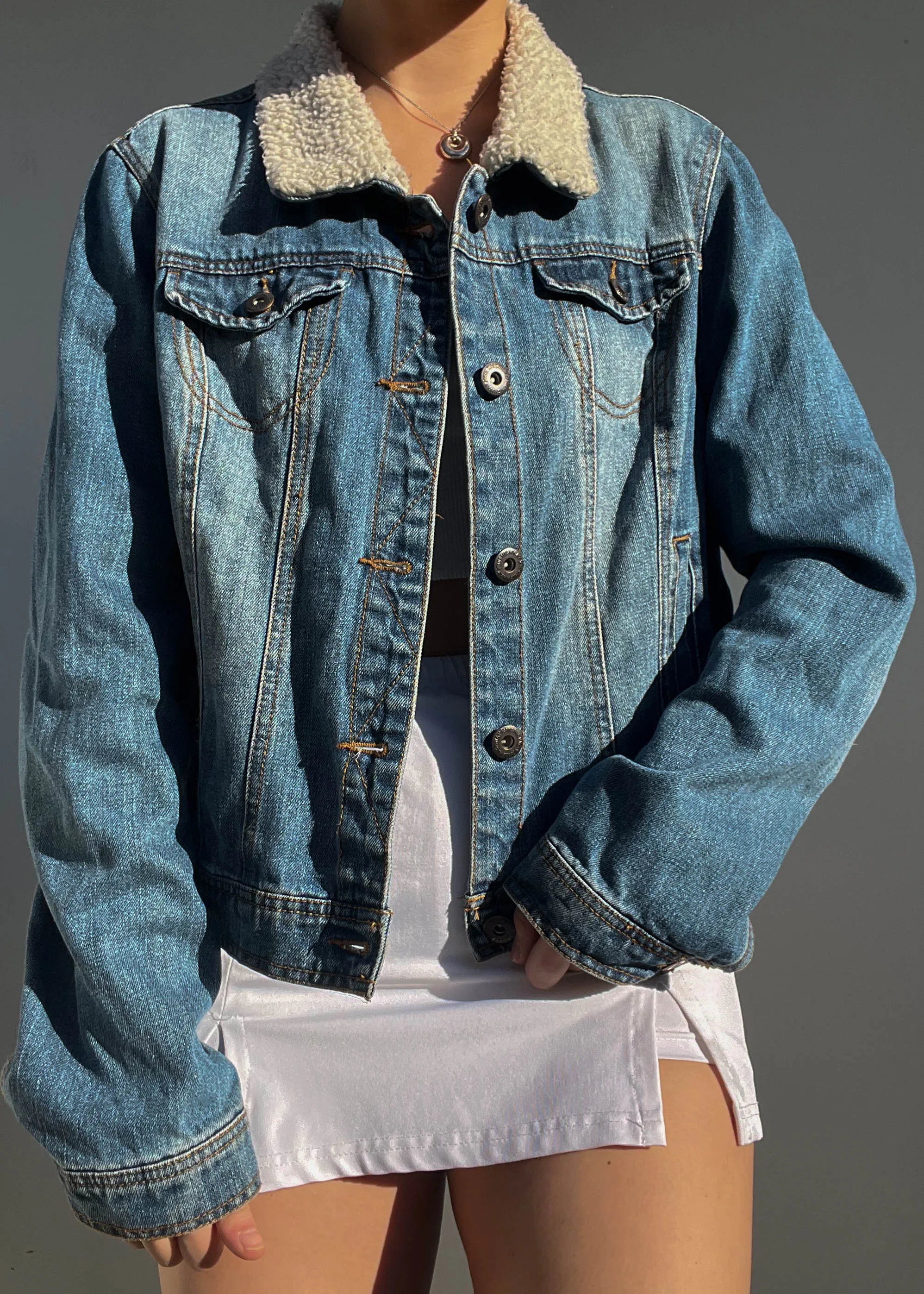 Sherpa & Denim Jacket (L)