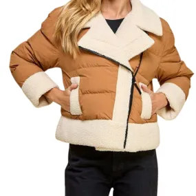 Sherpa Trim Padded Puffer Jacket