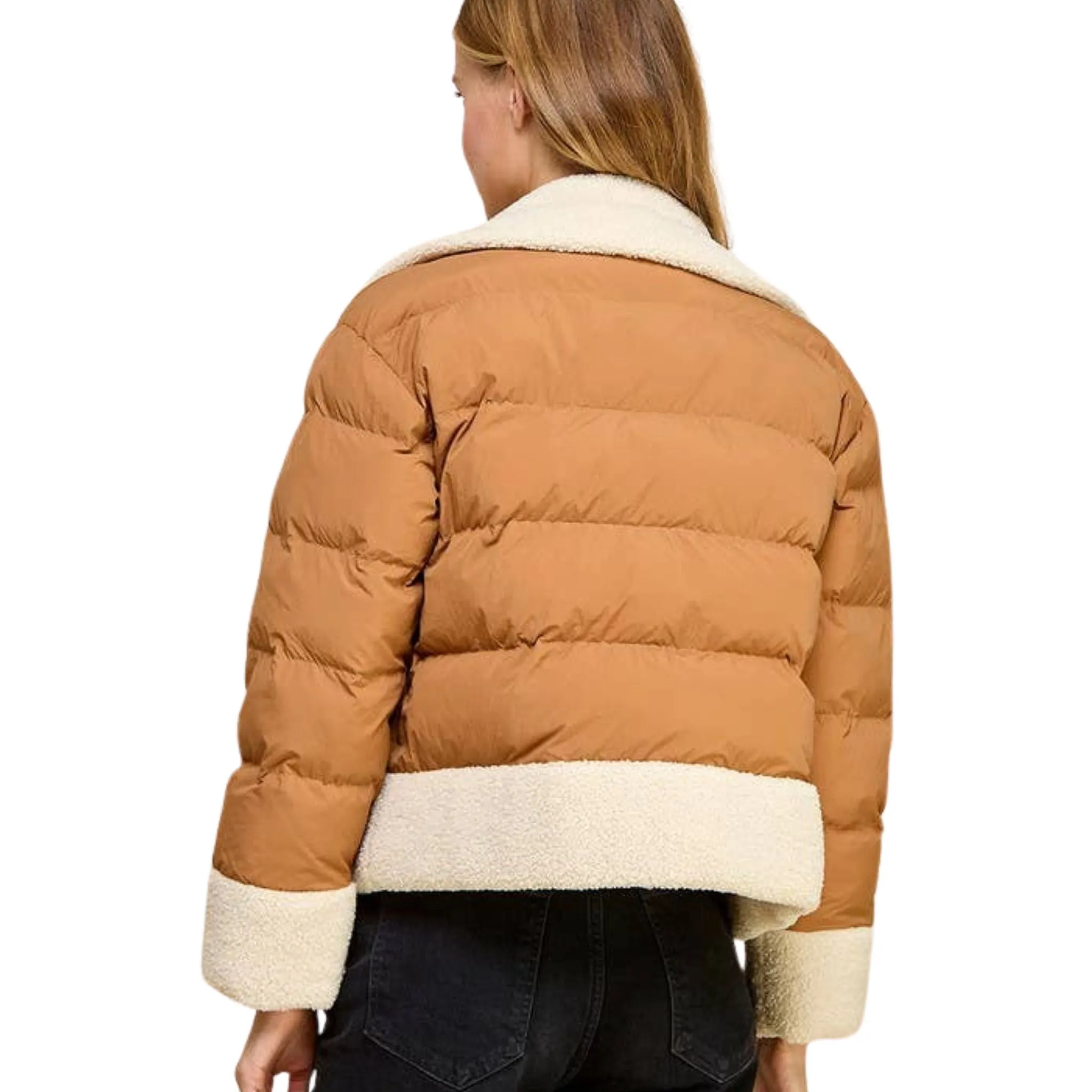 Sherpa Trim Padded Puffer Jacket