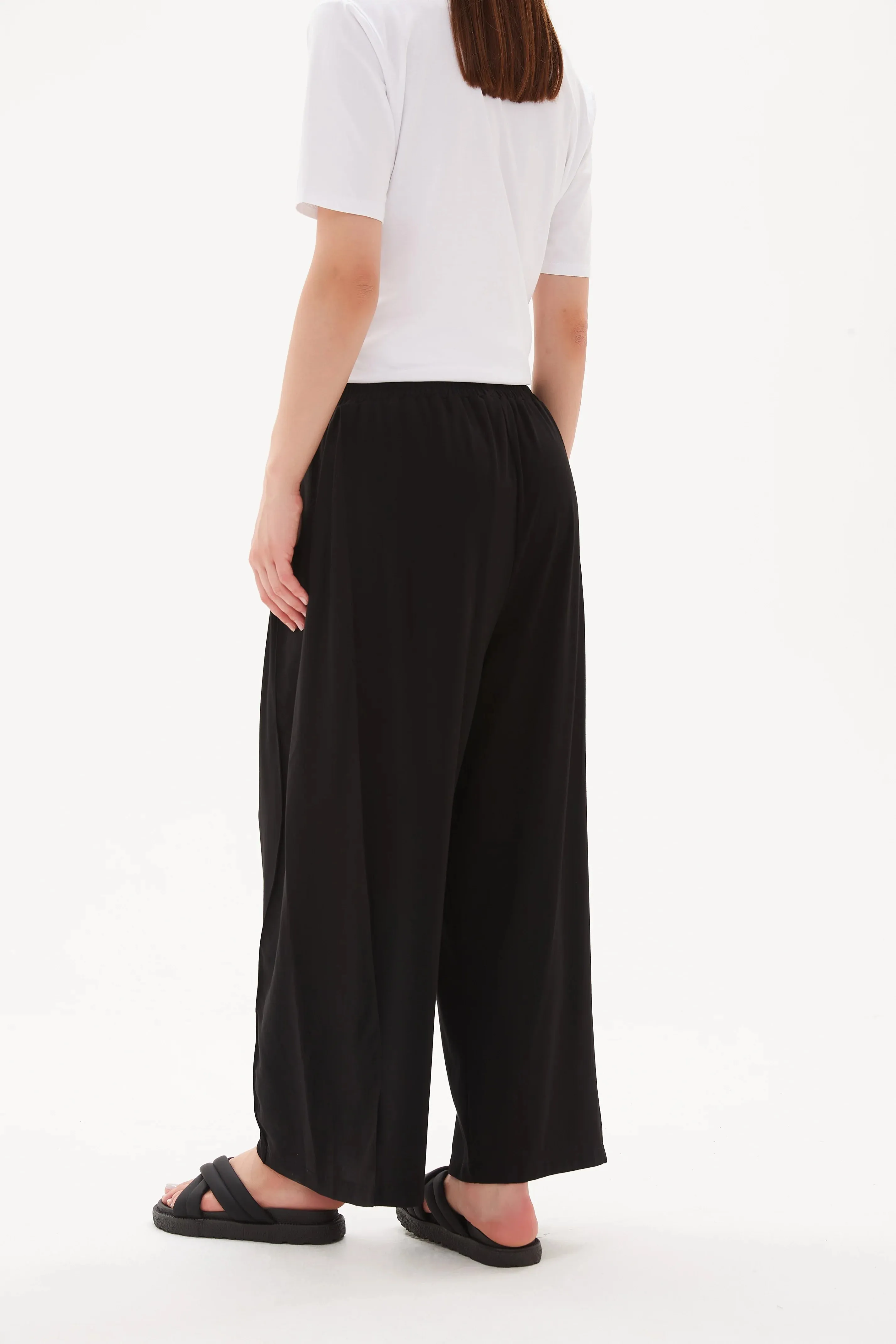 Side Panel Palazzo Pant | Black