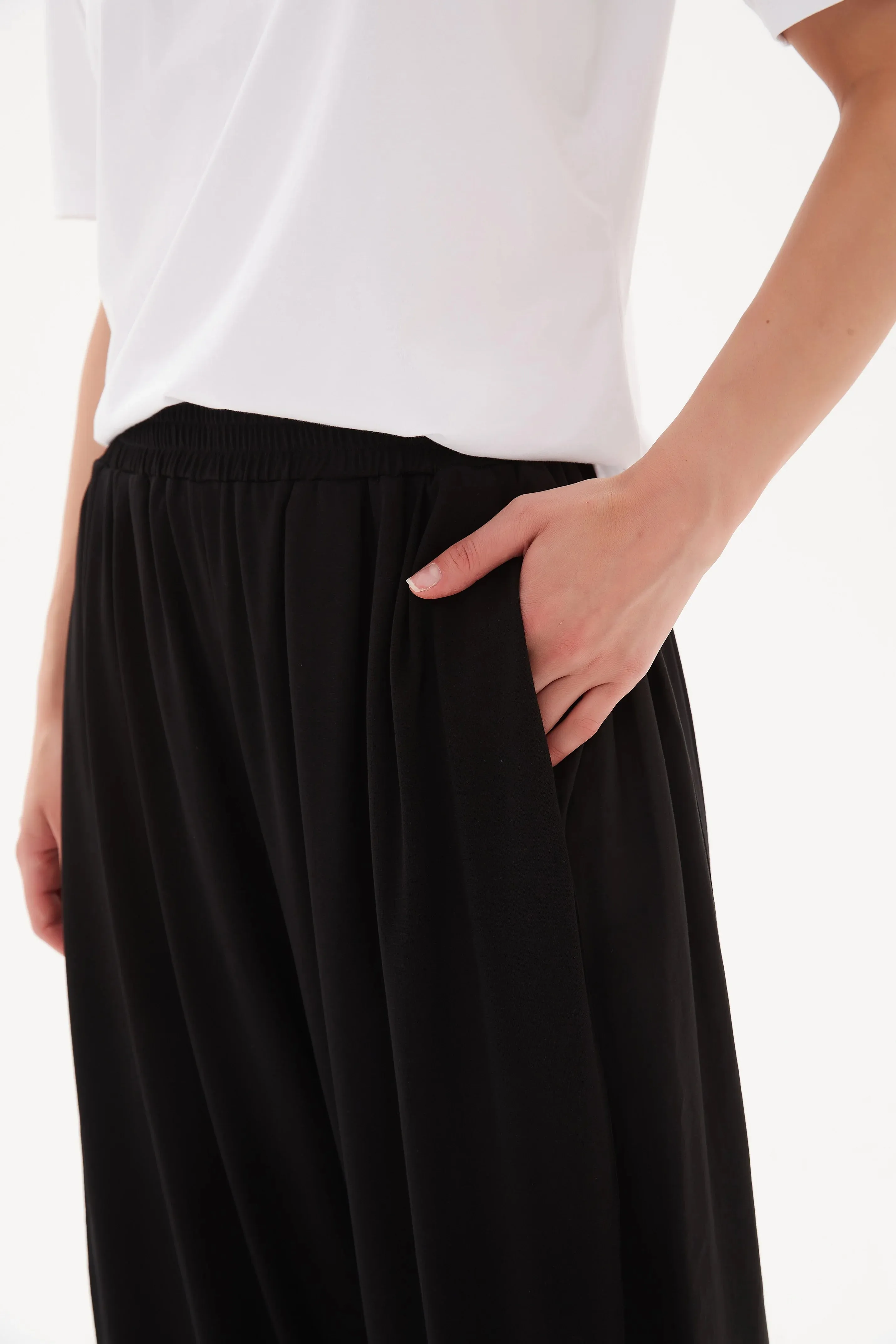 Side Panel Palazzo Pant | Black