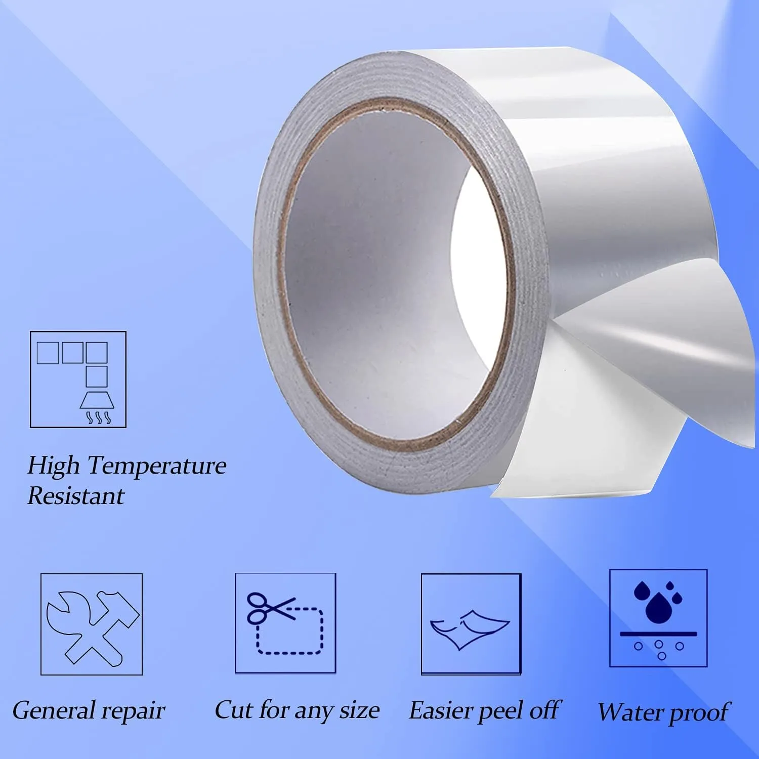 Silver Aluminum Foil Tape Super Fix Adhesive Tape Stop Leak Seal Repair Waterproof Tape Crack