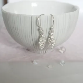 silver drop berry earrings