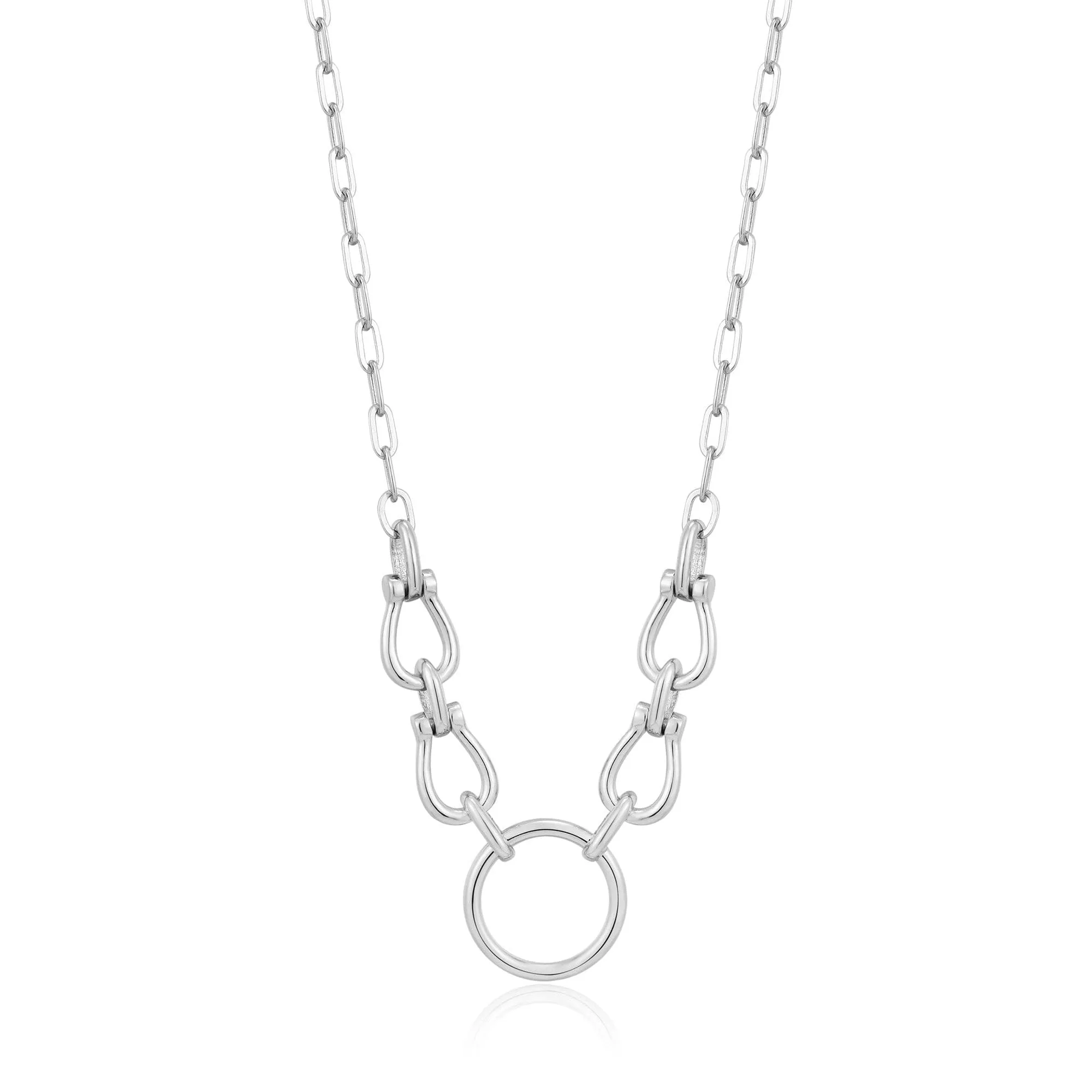 Silver Horseshoe Link Necklace