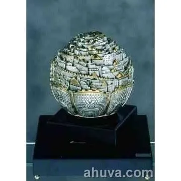 Silver Round Showpiece Of Jerusalem