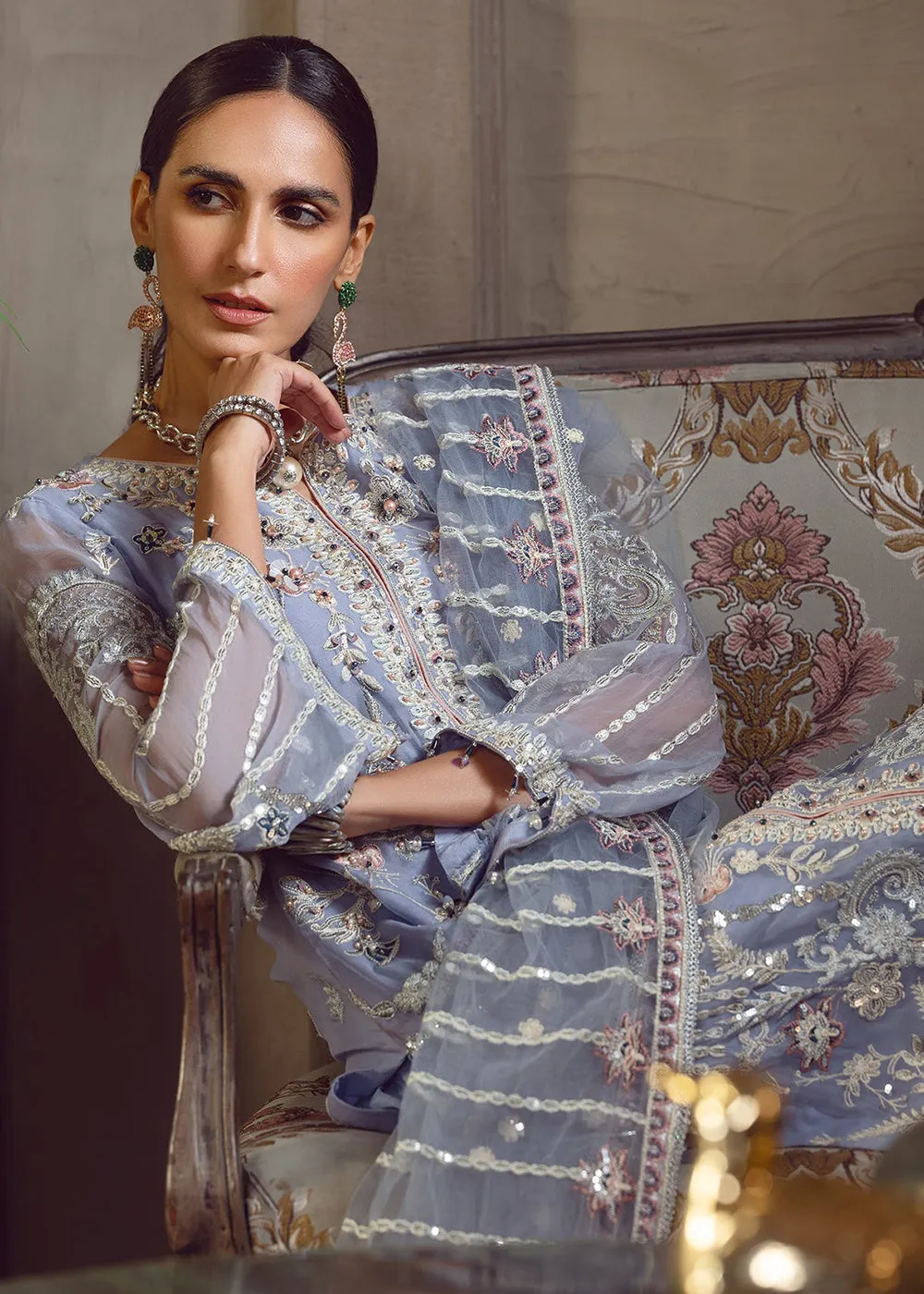 Sky Blue Pakistani Suit | Emaan Adeel | Le Festa Formal Edit 7 | LF-707