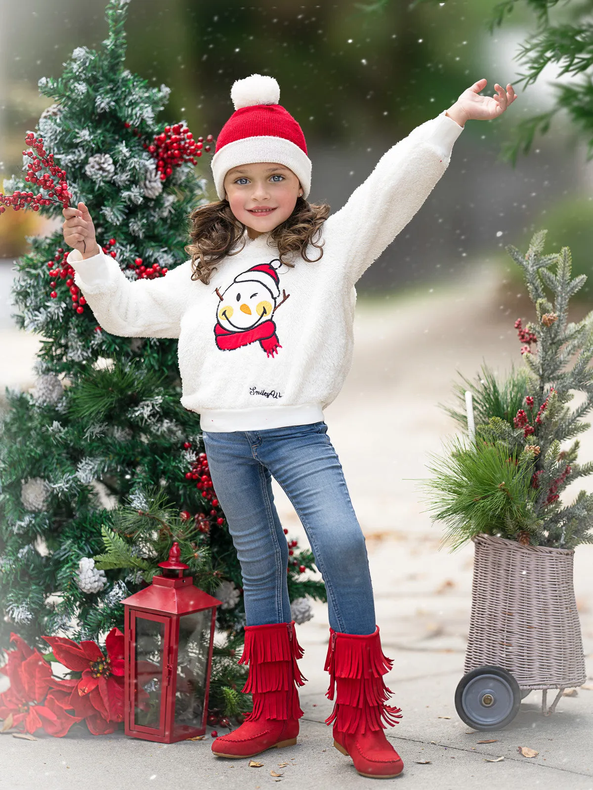 SmileyWorld Cozy Winter Snowman Sherpa Hoodie