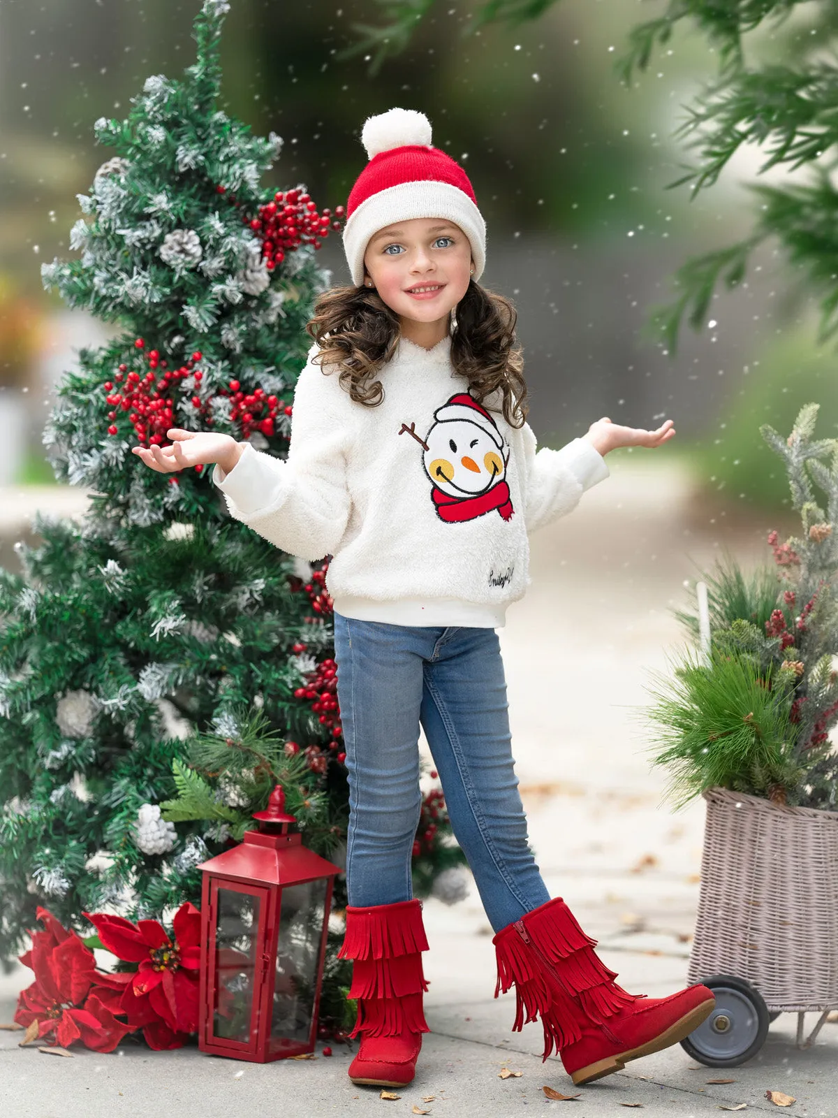 SmileyWorld Cozy Winter Snowman Sherpa Hoodie