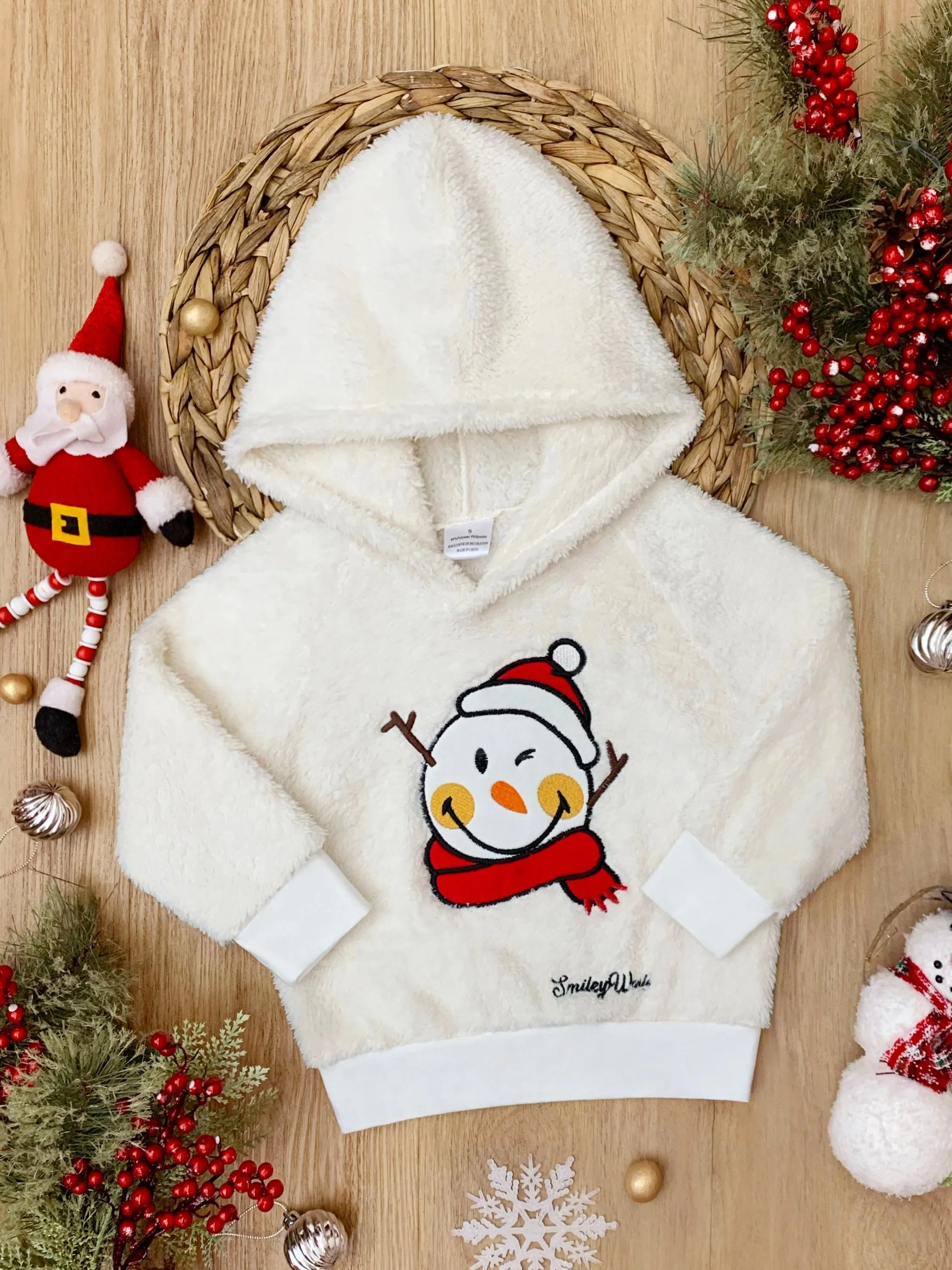 SmileyWorld Cozy Winter Snowman Sherpa Hoodie