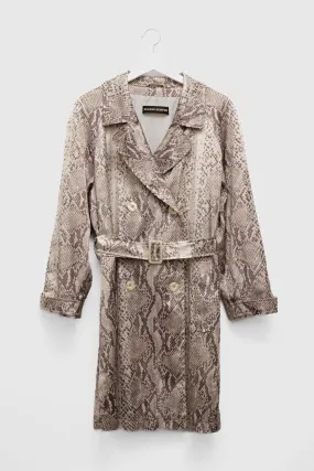 SNAKE SATIN SUMMER VINTAGE TRENCH COAT