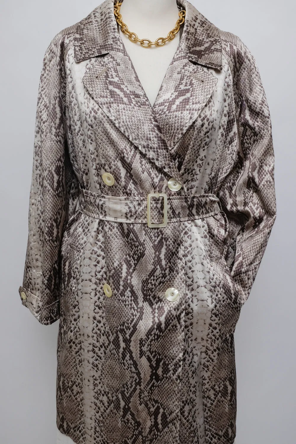 SNAKE SATIN SUMMER VINTAGE TRENCH COAT