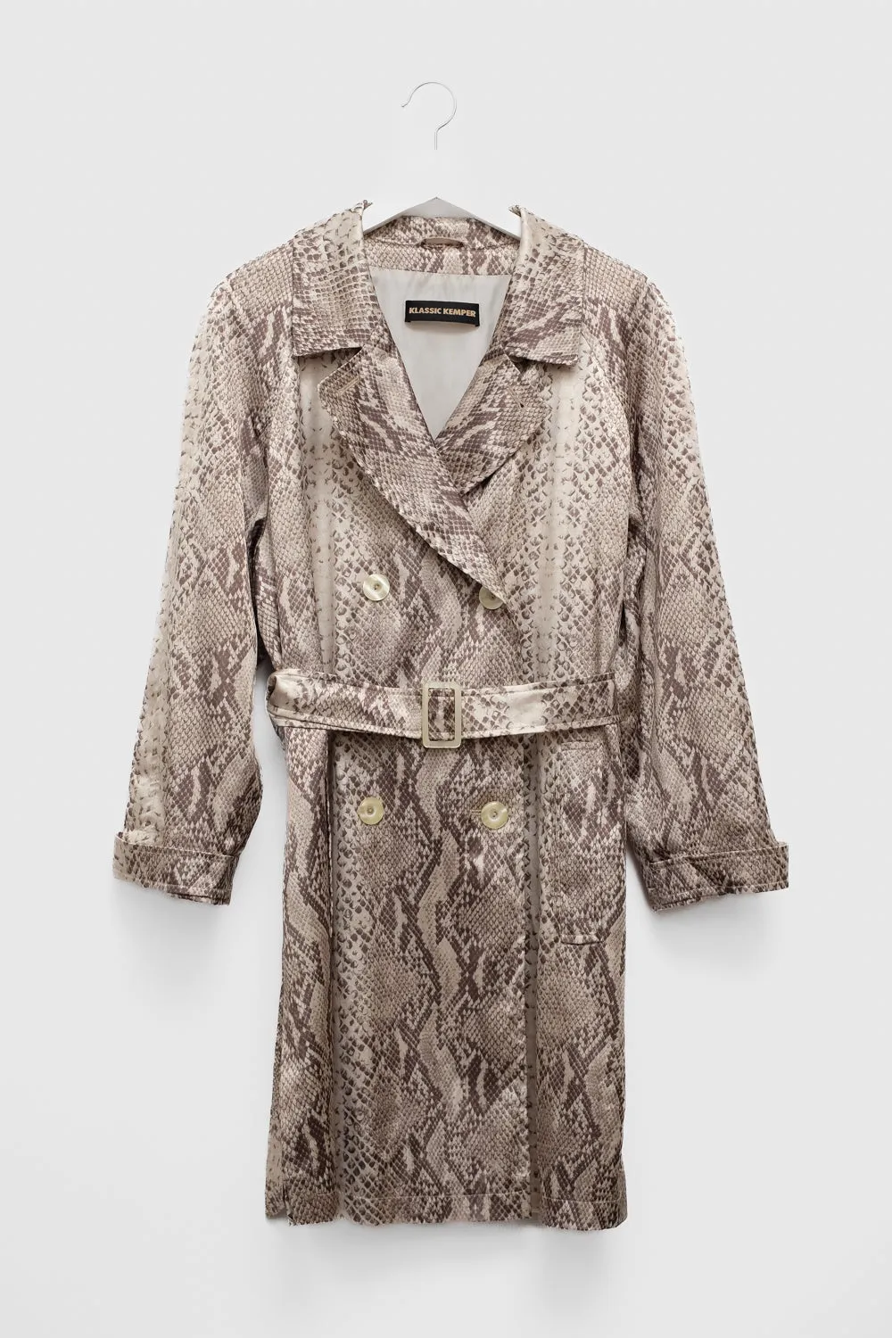 SNAKE SATIN SUMMER VINTAGE TRENCH COAT