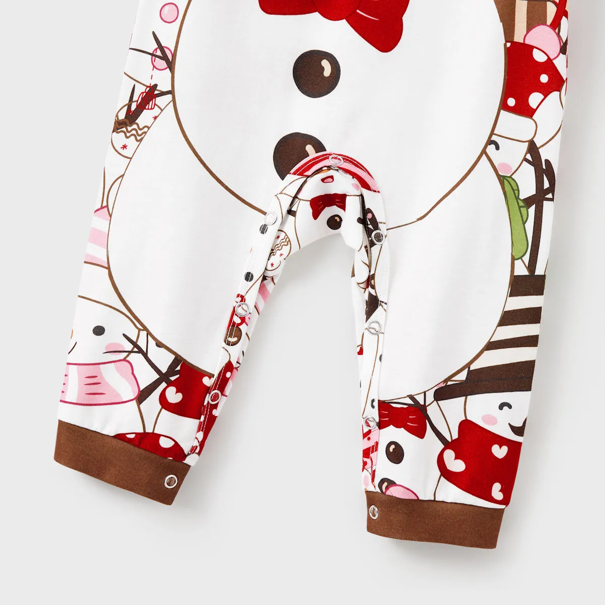 Snowman Reindeer Scarf Short Sleeve Christmas Pajamas Set